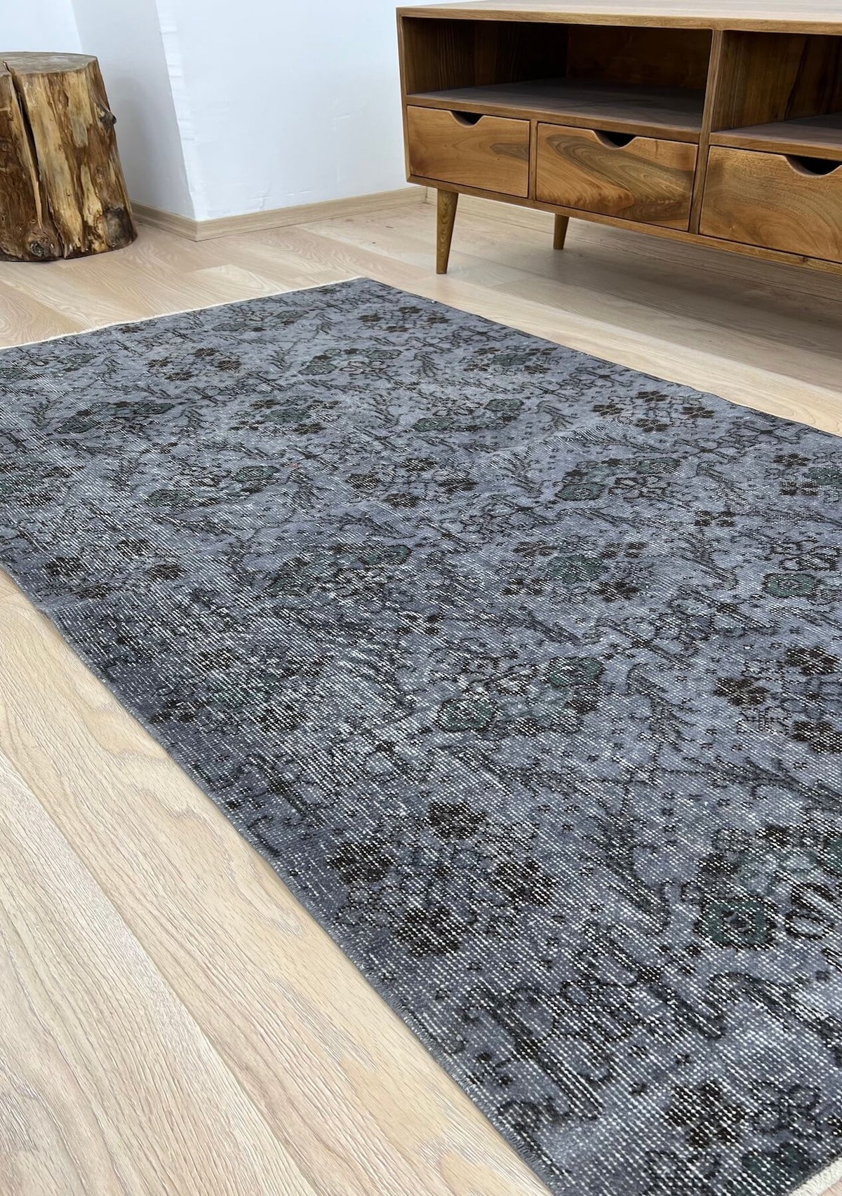 Nayeli - Vintage Gray Overdyed Rug - kudenrugs