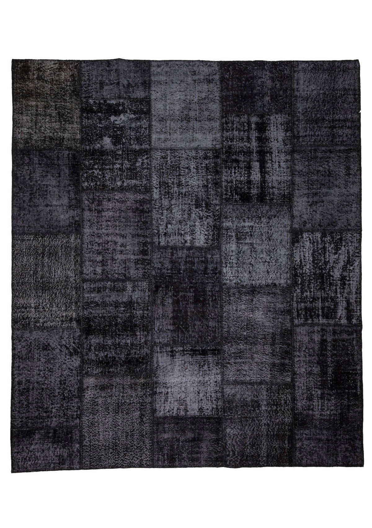Melisa - Vintage Black Patchwork Rug - kudenrugs
