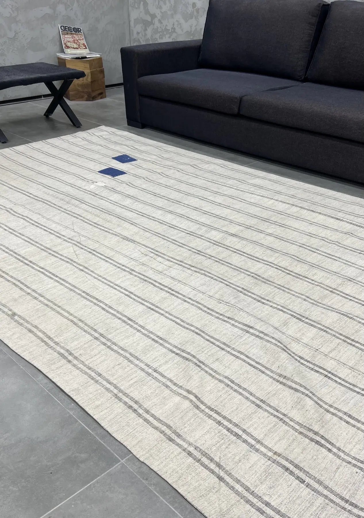 Miranda - White Turkish Kilim Rug - kudenrugs