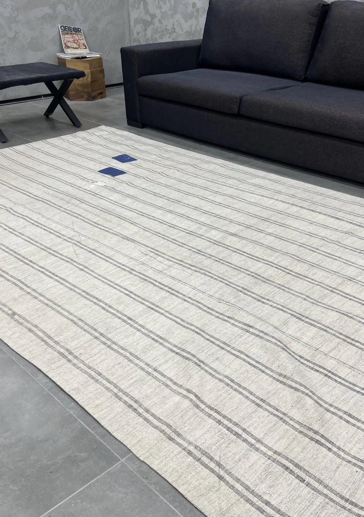 Miranda - White Turkish Kilim Rug - kudenrugs