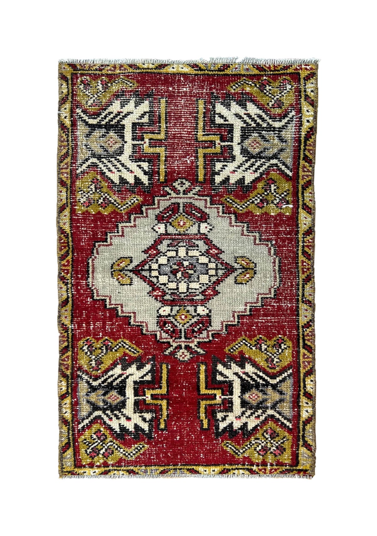 Nadine - Vintage Mini Red Area Rug - kudenrugs