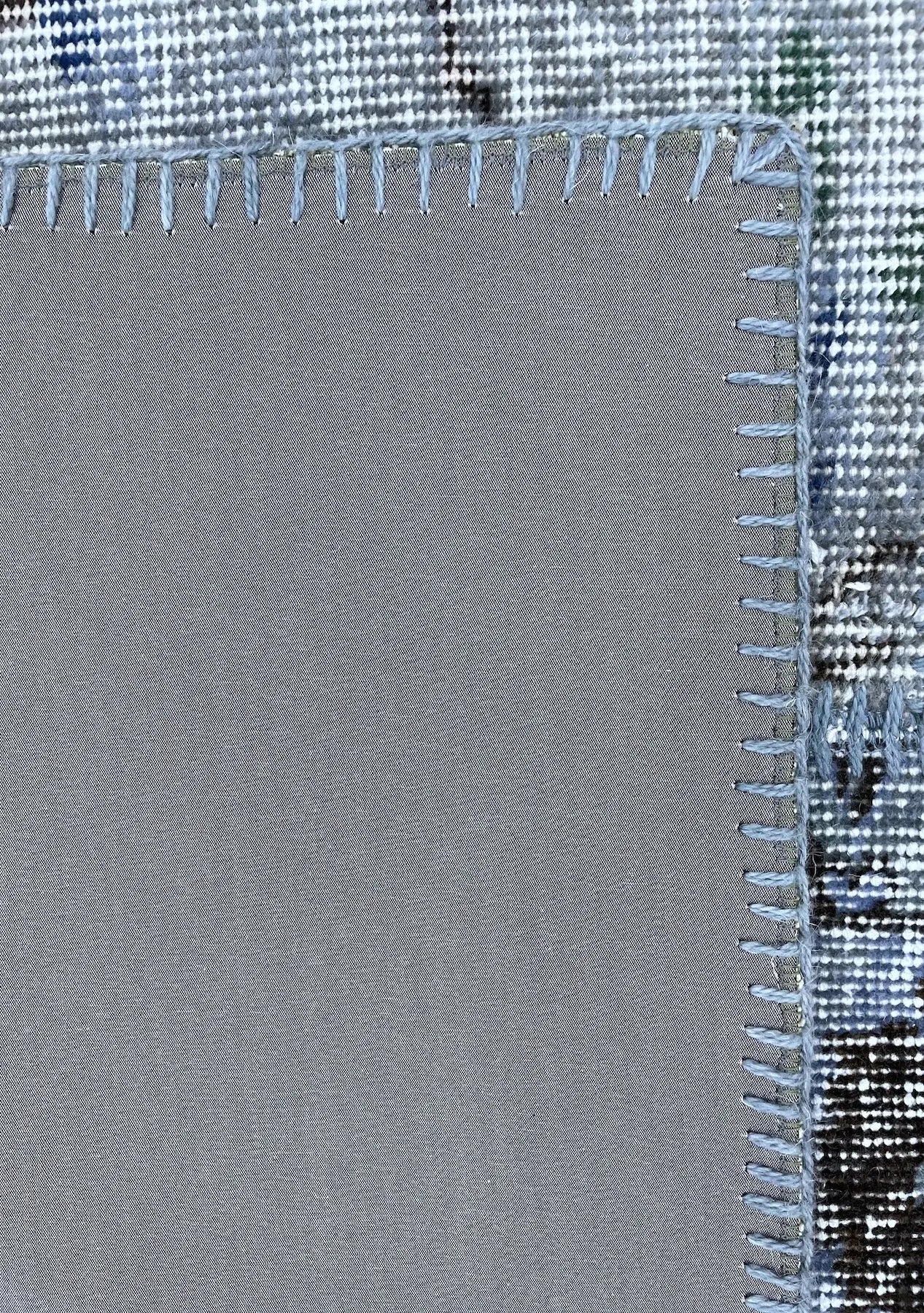 Nahtasha - Vintage Blue Patchwork Rug - kudenrugs