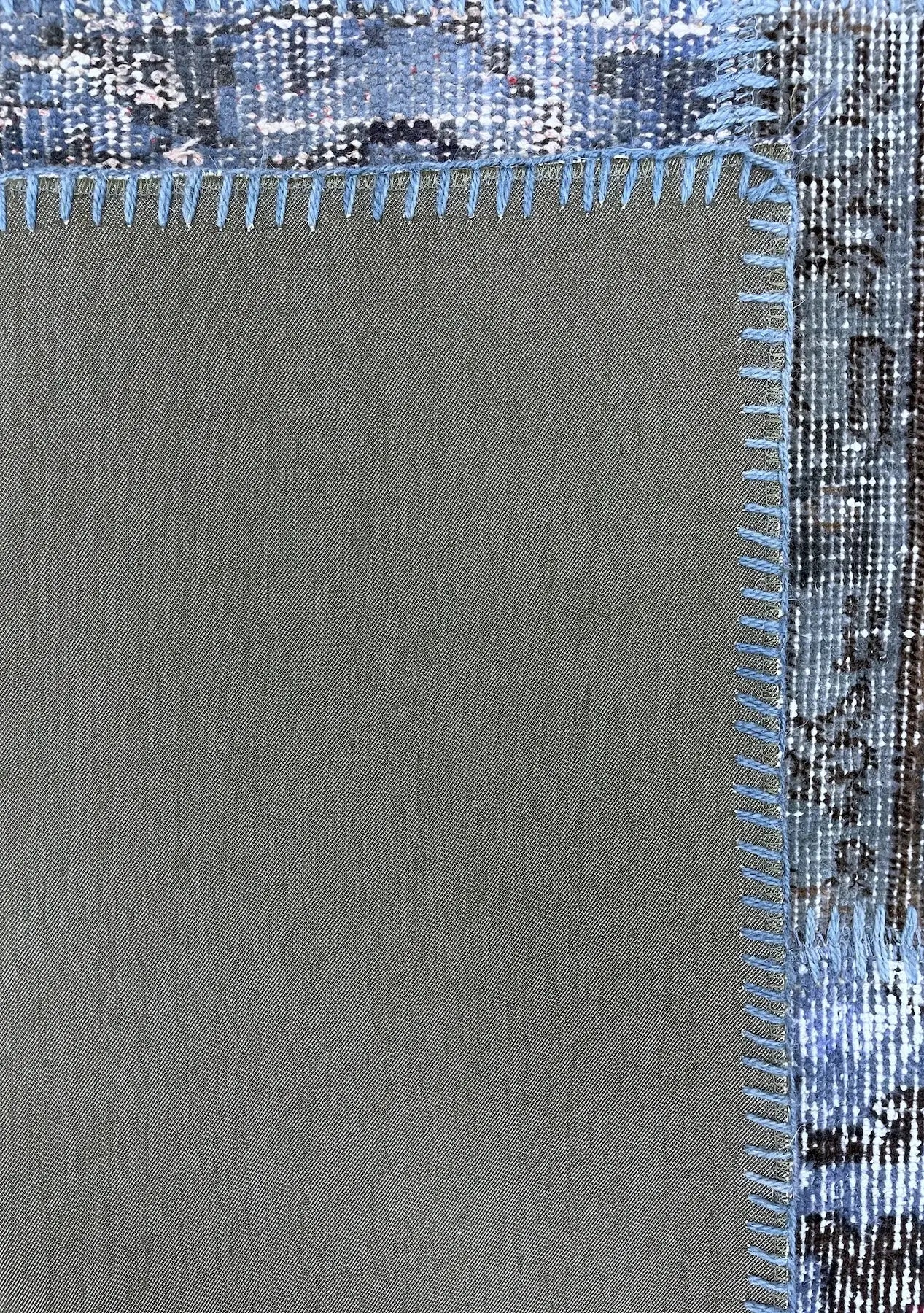 Nanako - Vintage Blue Patchwork Rug - kudenrugs