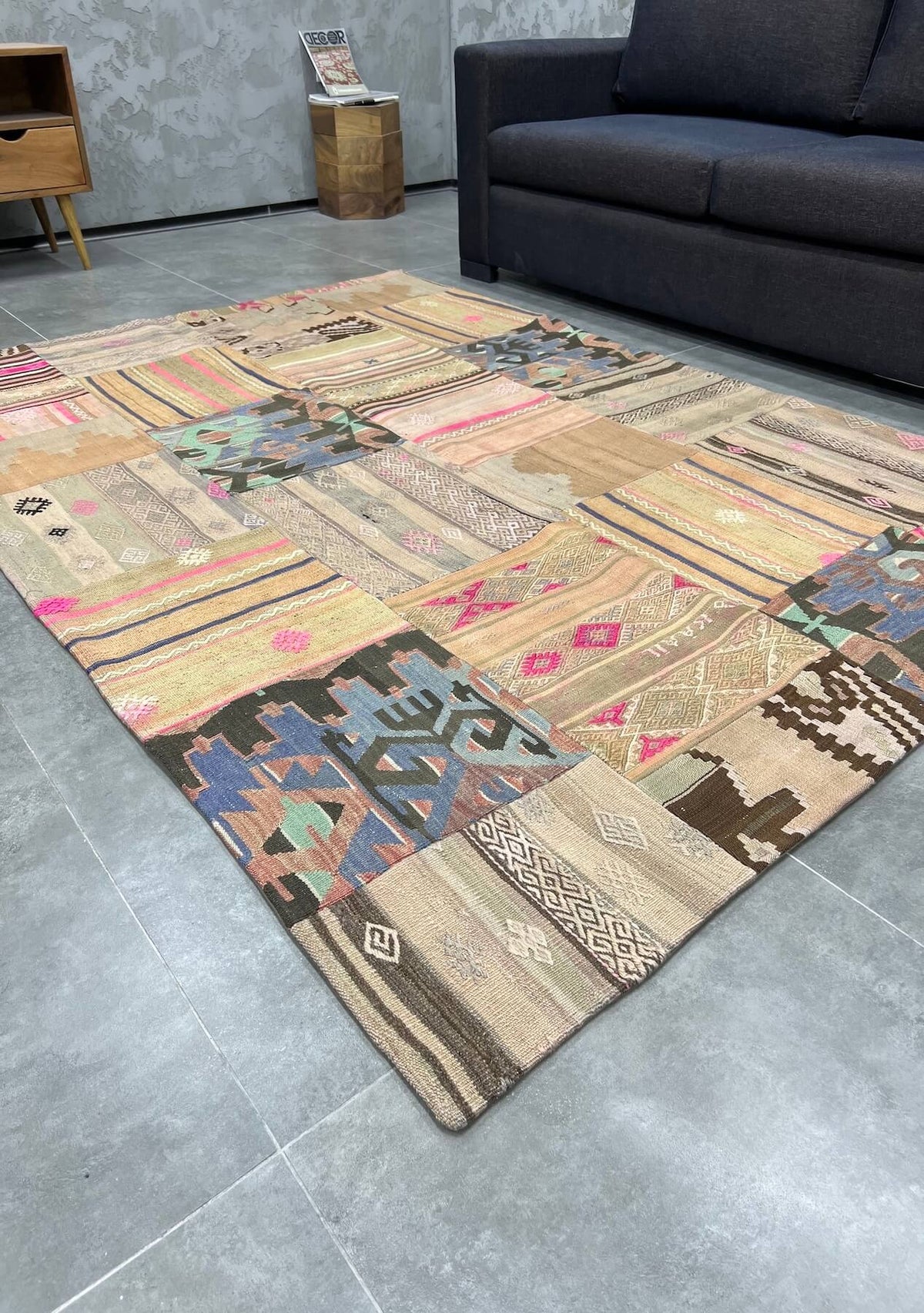 Natalia - Vintage Turkish Patchwork Rug - kudenrugs