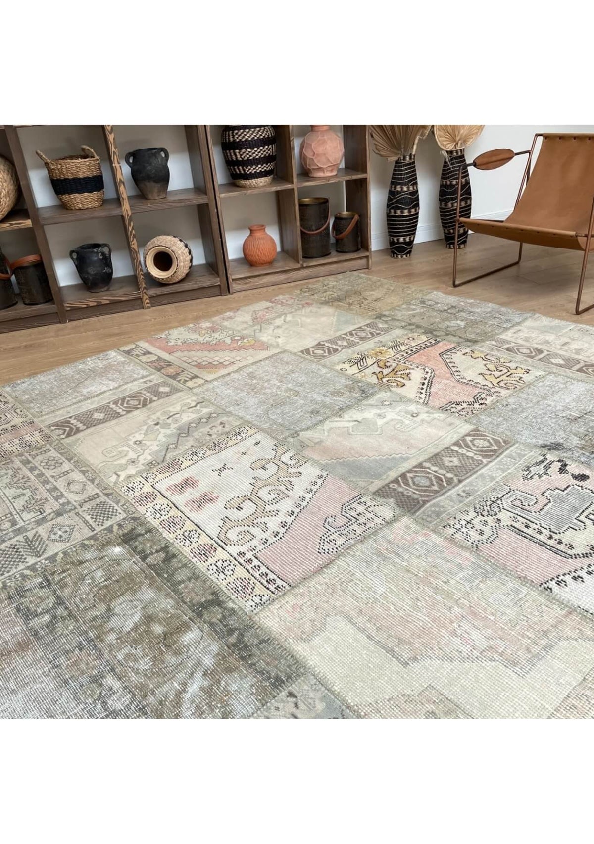 Nessa - Vintage Turkish Patchwork Rug - kudenrugs
