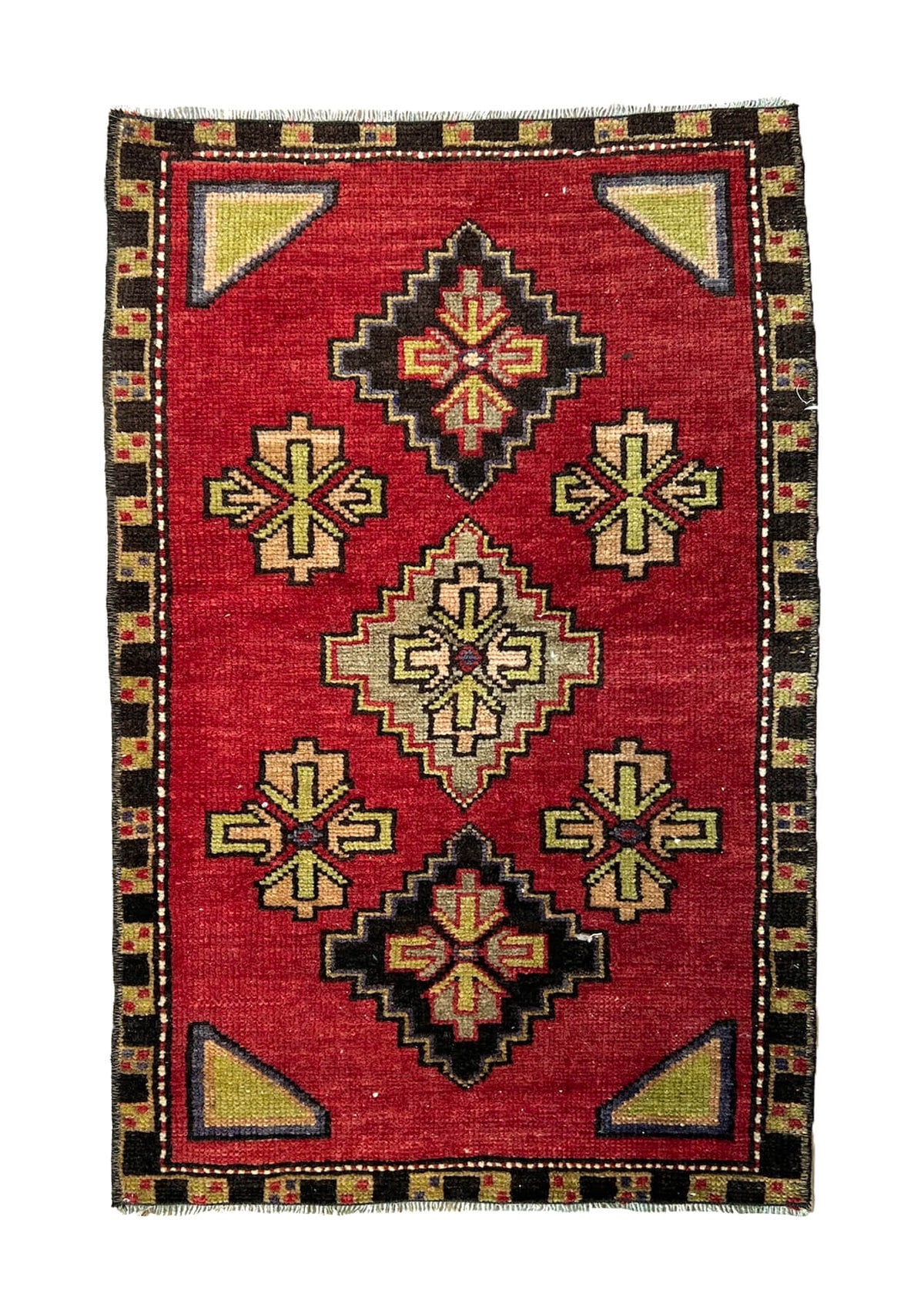 Nettie - Vintage Mini Red Area Rug - kudenrugs