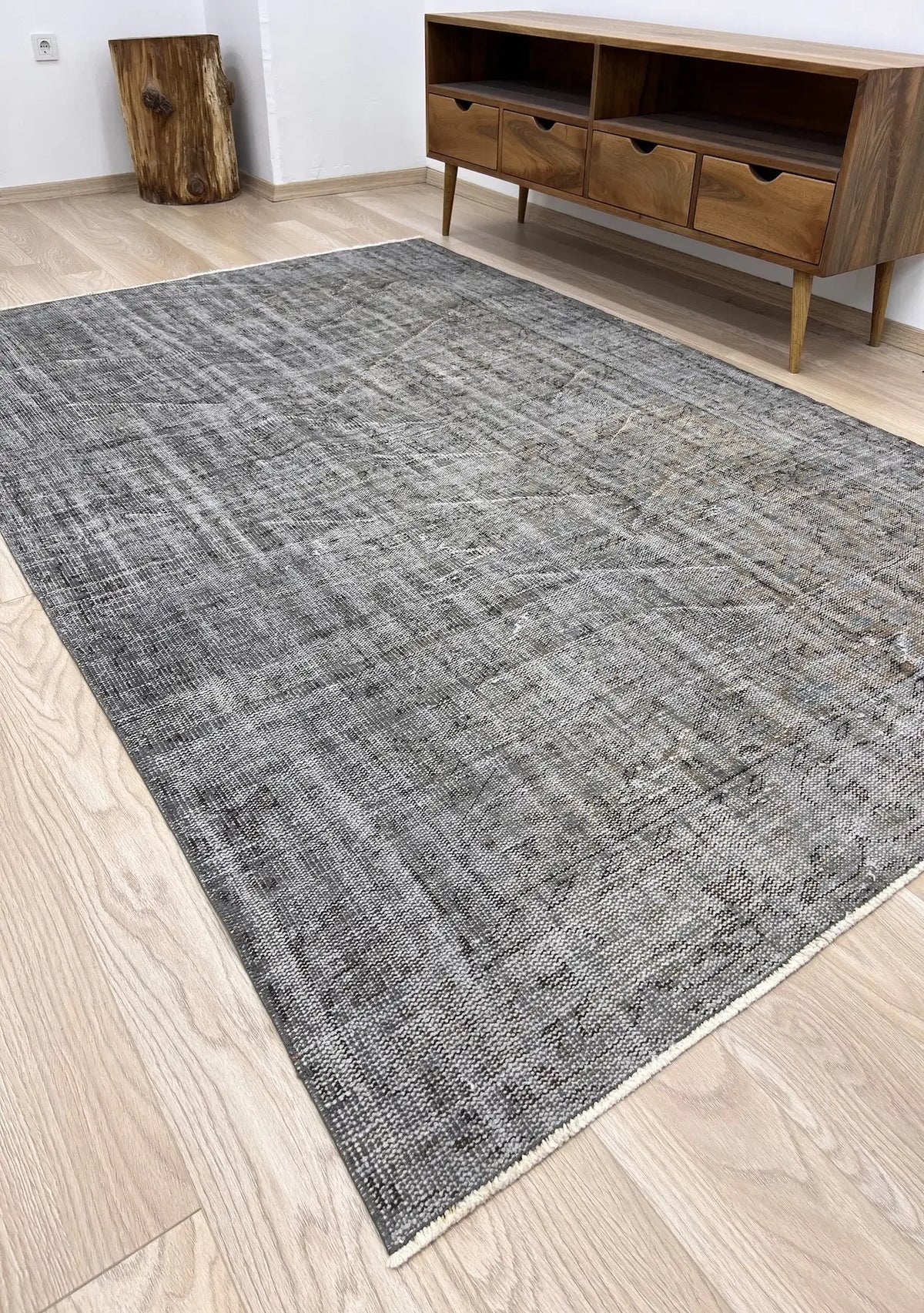 Novah - Vintage Gray Overdyed Rug - kudenrugs
