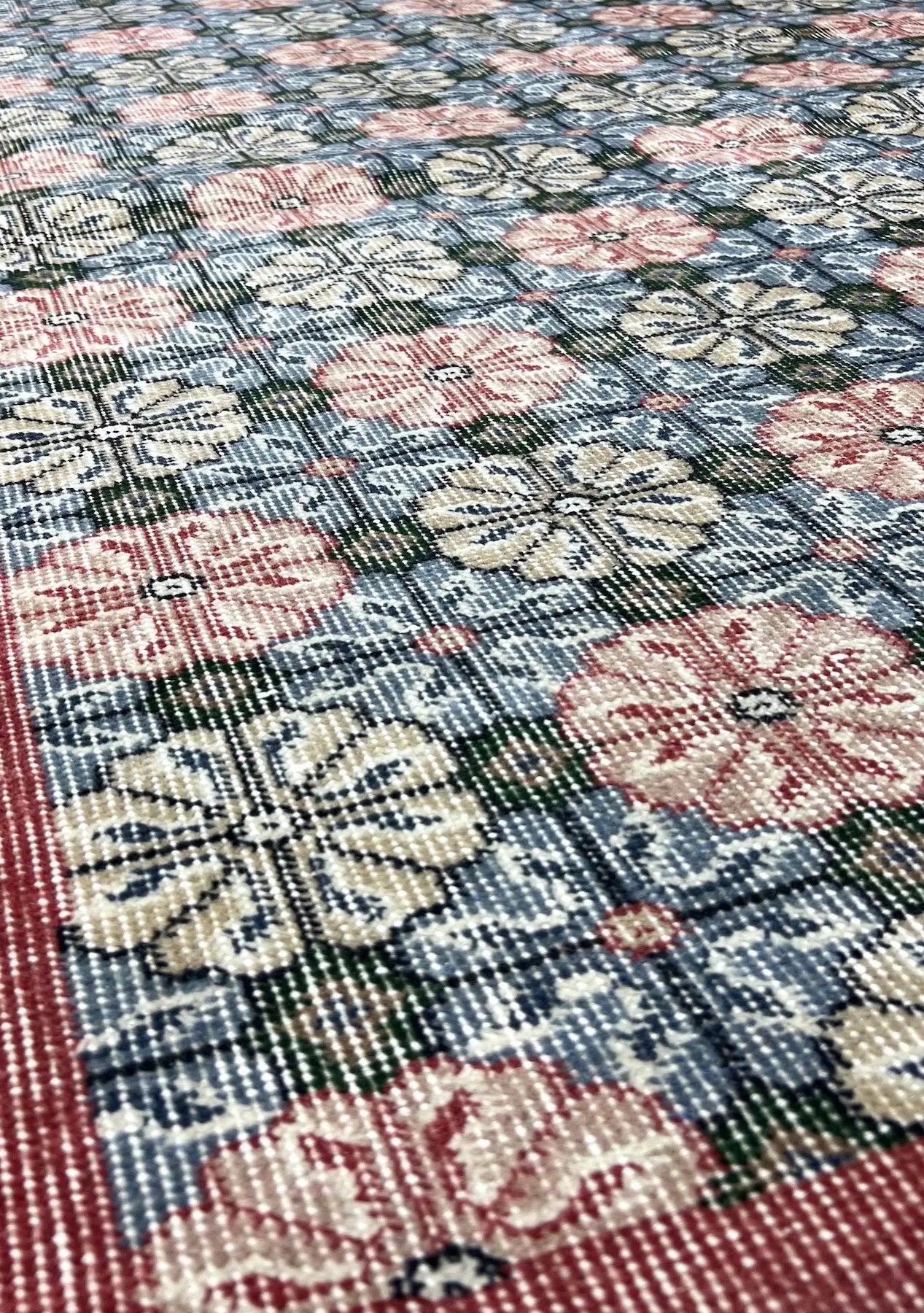 Raya - Vintage Blue Antique Washed Rug - kudenrugs