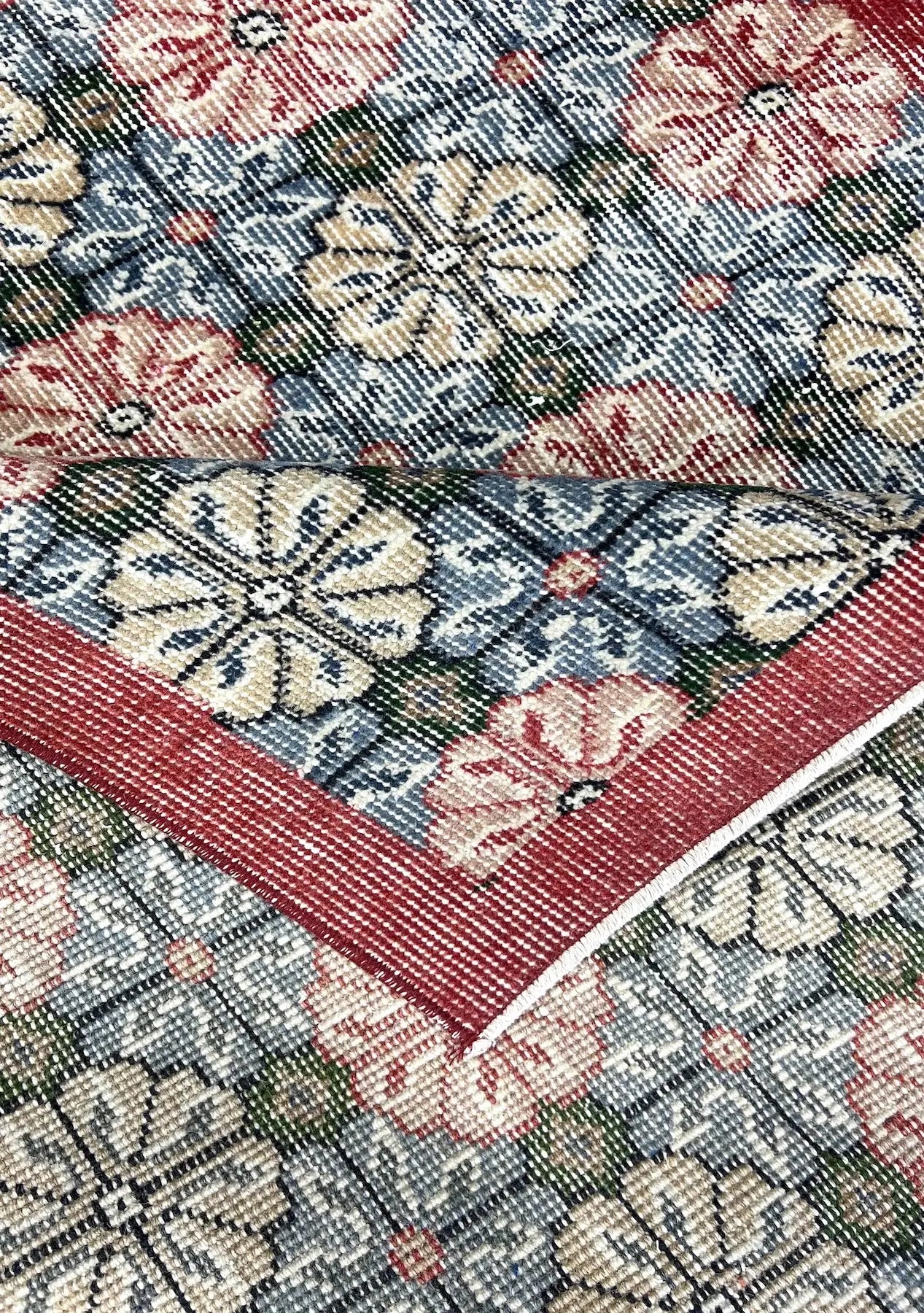 Raya - Vintage Blue Antique Washed Rug - kudenrugs