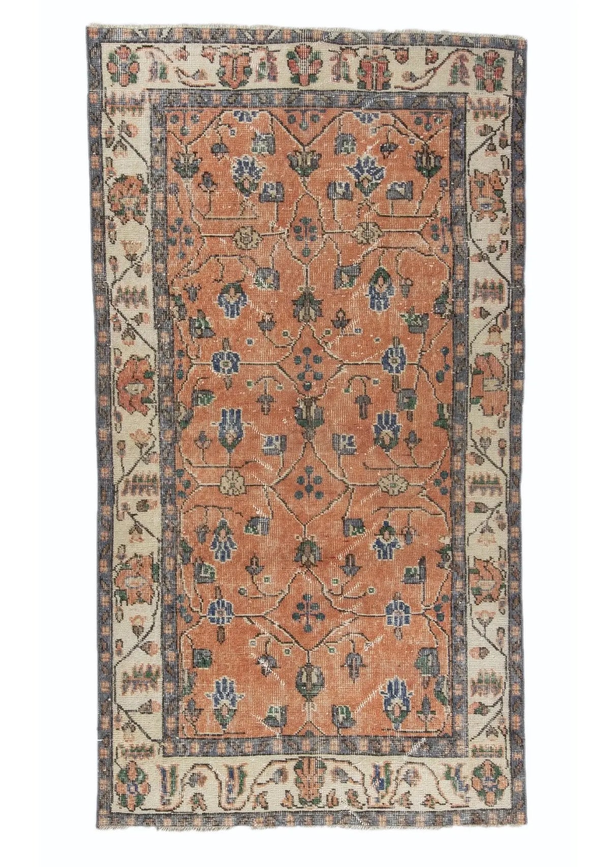 Octavia - Vintage Orange Antique Washed Rug - kudenrugs
