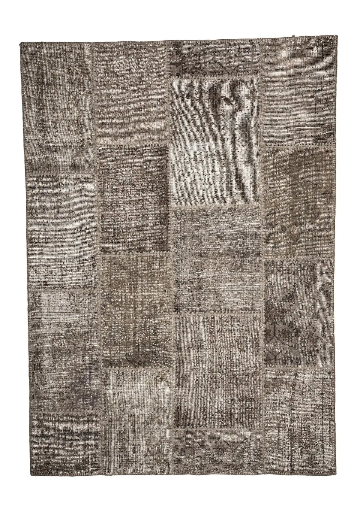 Orlene - Vintage Brown Patchwork Rug - kudenrugs
