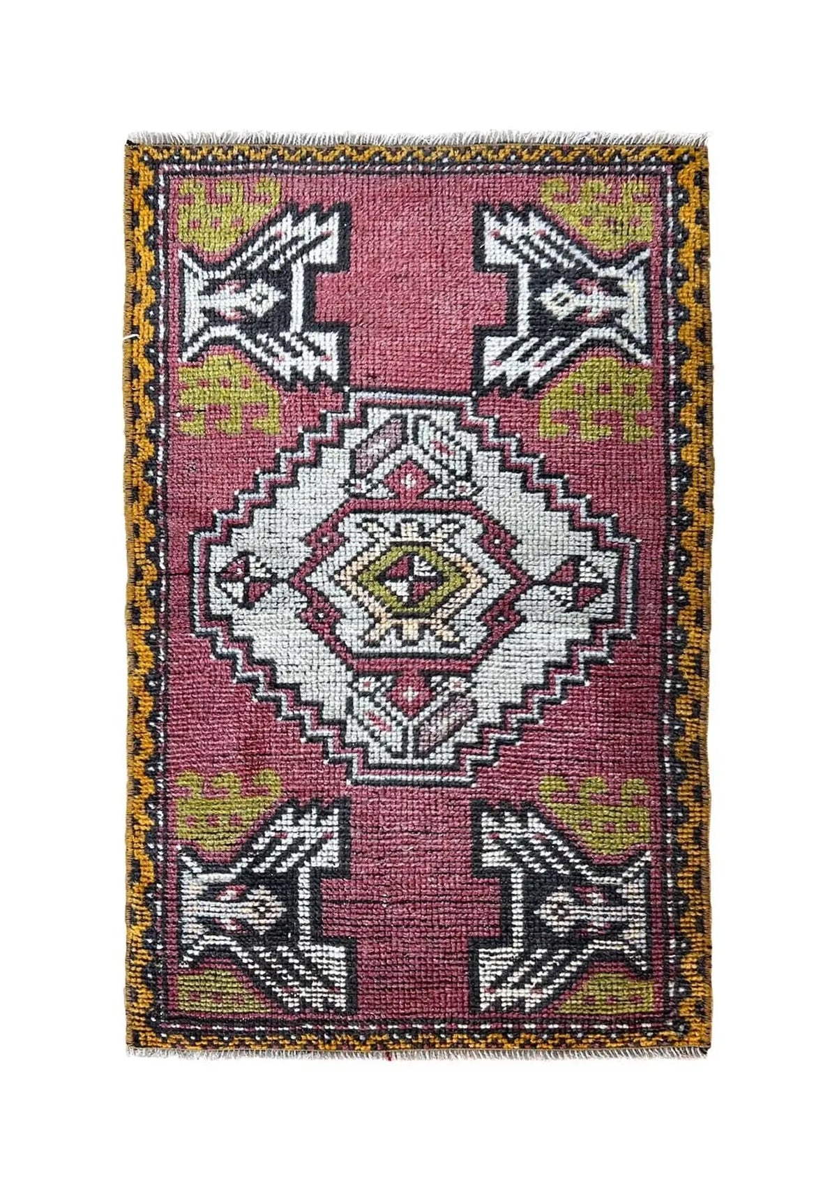 Padget - Vintage Mini Pink Area Rug - kudenrugs