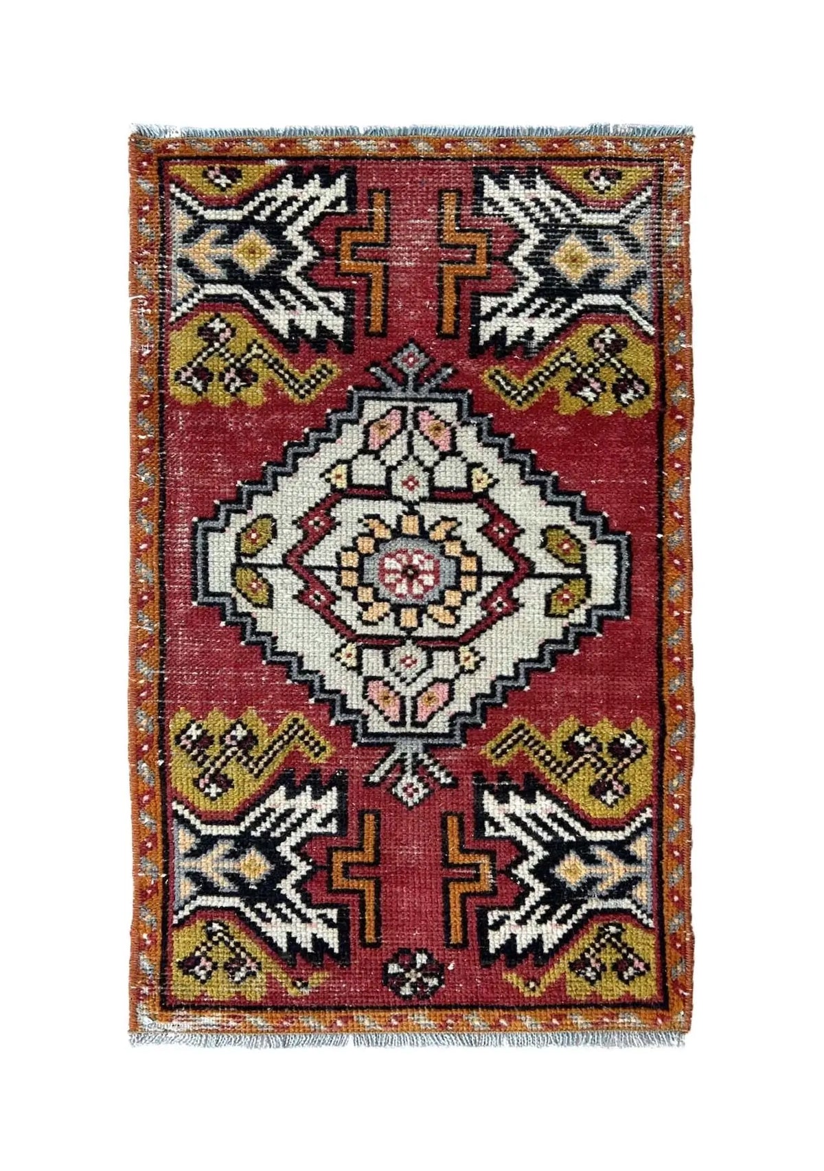 Pallas - Vintage Mini Red Area Rug - kudenrugs
