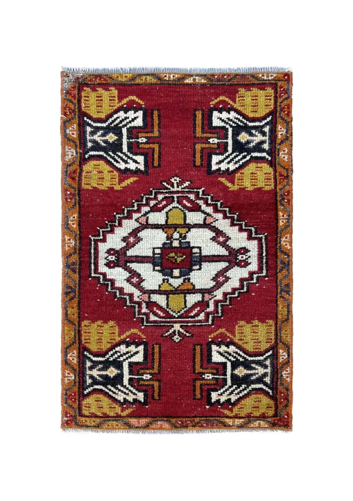 Palloma - Vintage Mini Red Area Rug - kudenrugs
