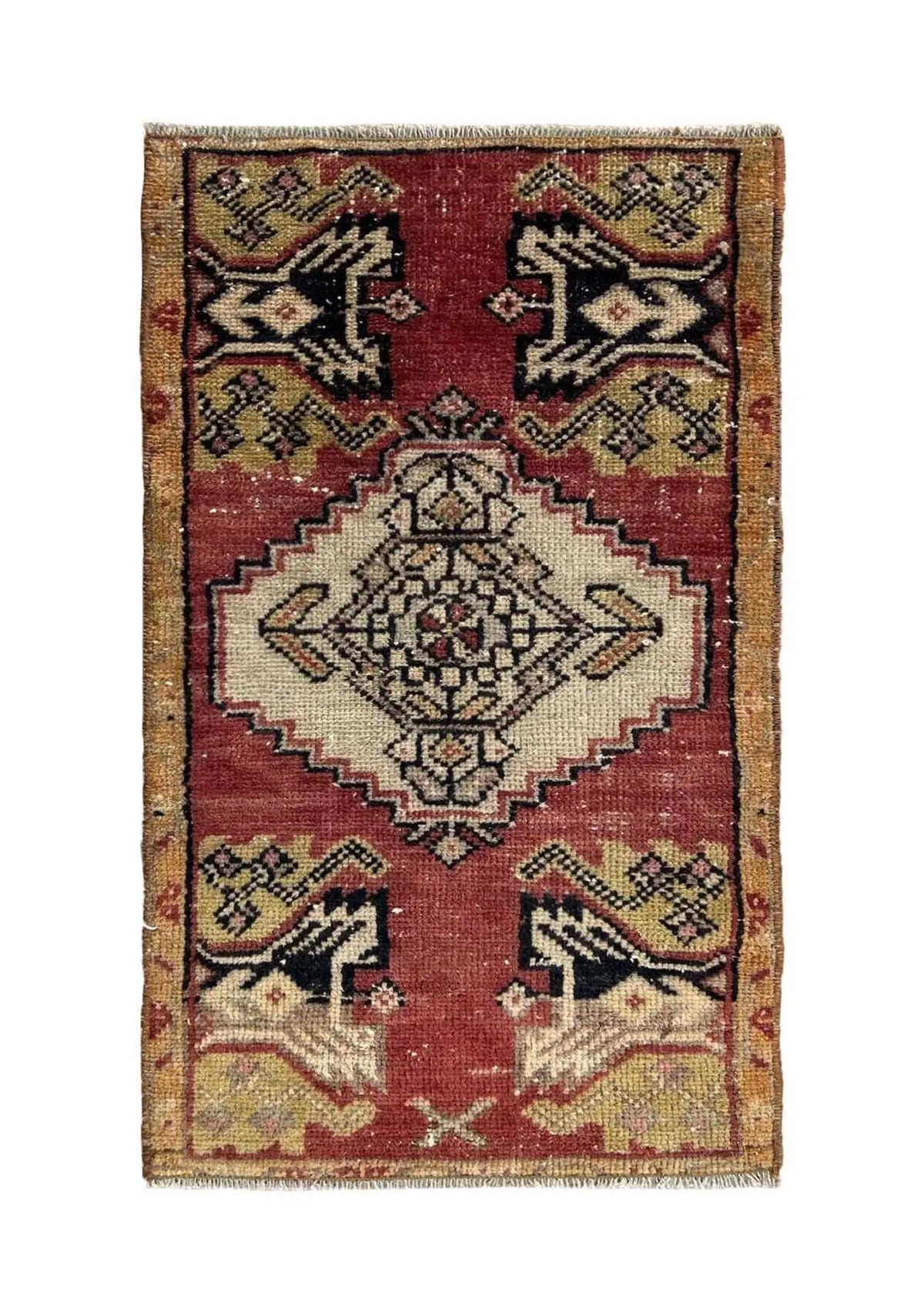 Pangi - Vintage Mini Red Area Rug - kudenrugs