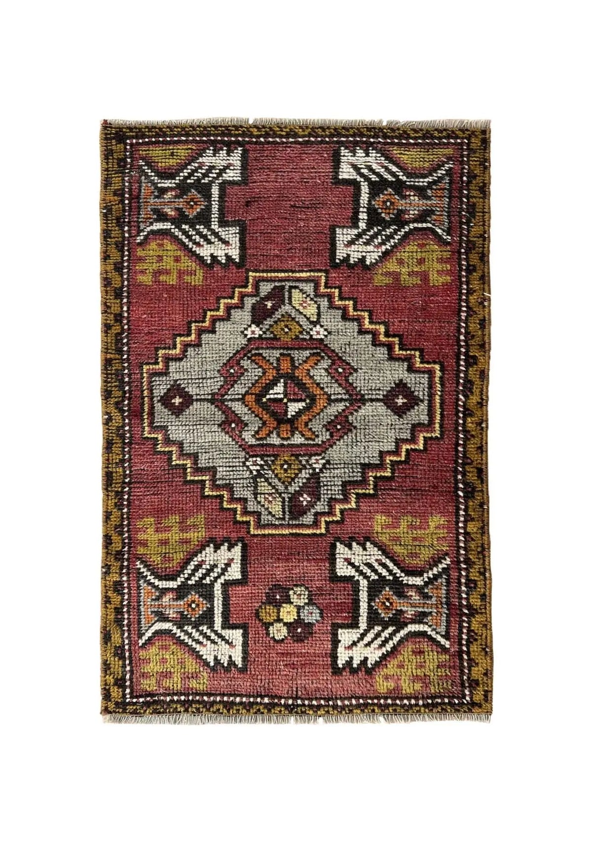 Panndora - Vintage Mini Red Area Rug - kudenrugs