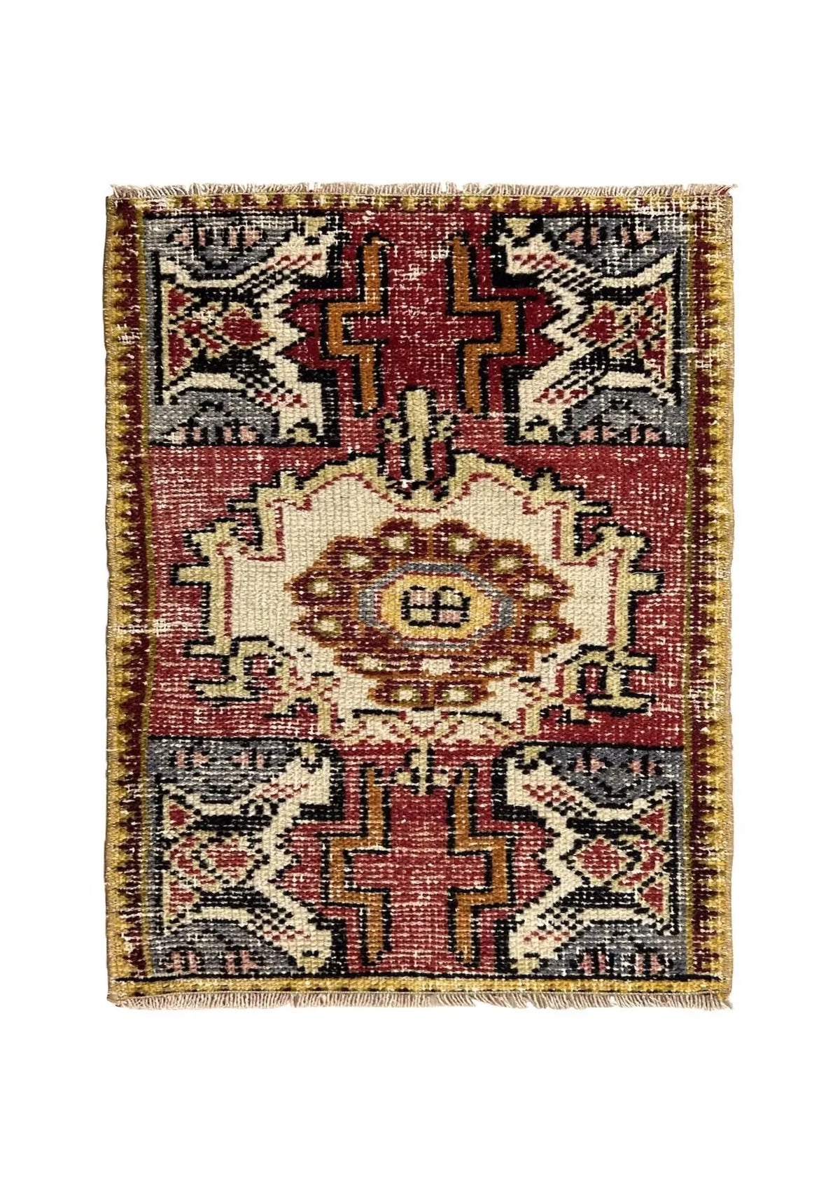 Panya - Vintage Mini Red Area Rug - kudenrugs