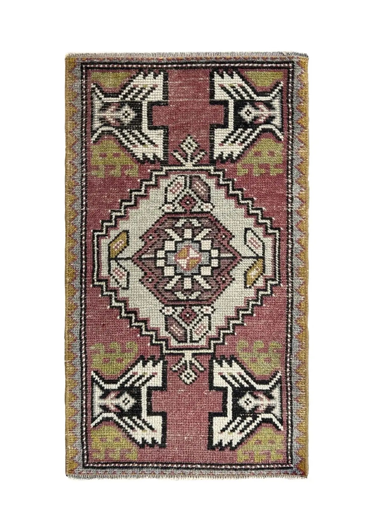 Paolina - Vintage Mini Pink Area Rug - kudenrugs