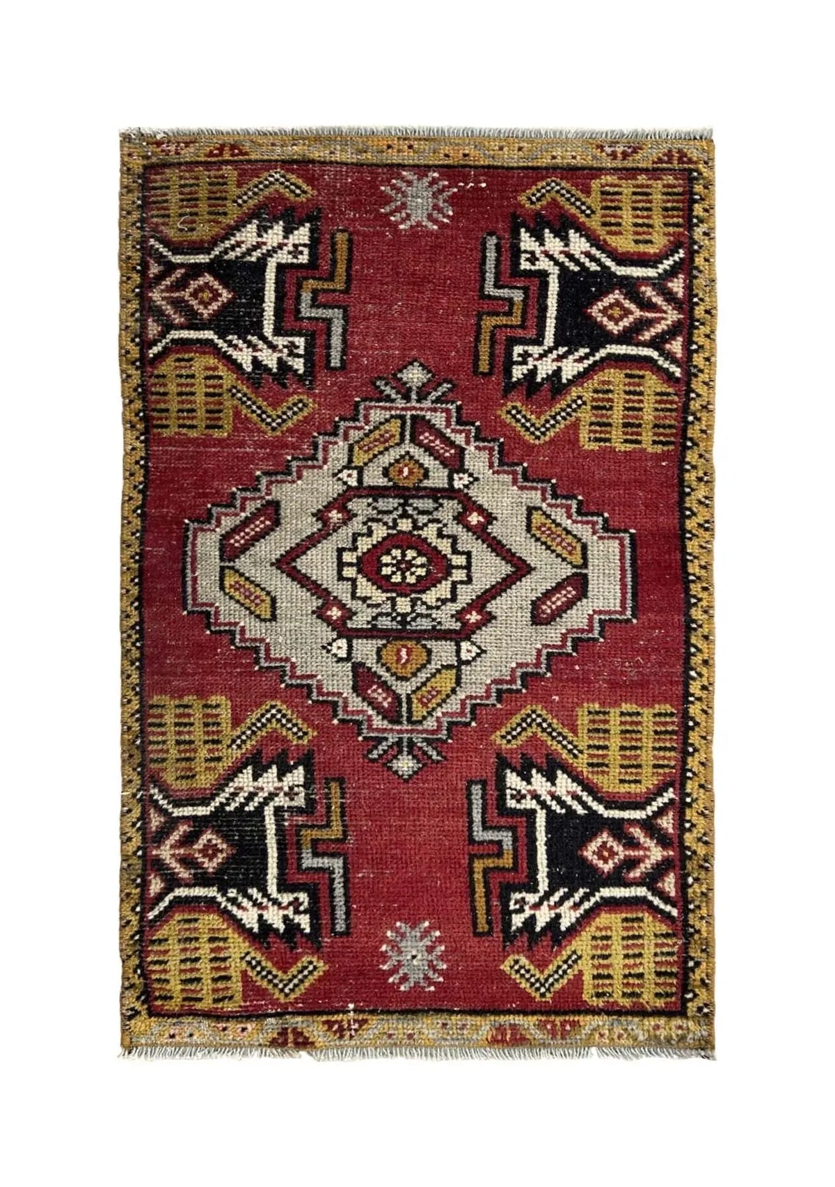 Parris - Vintage Mini Red Area Rug - kudenrugs