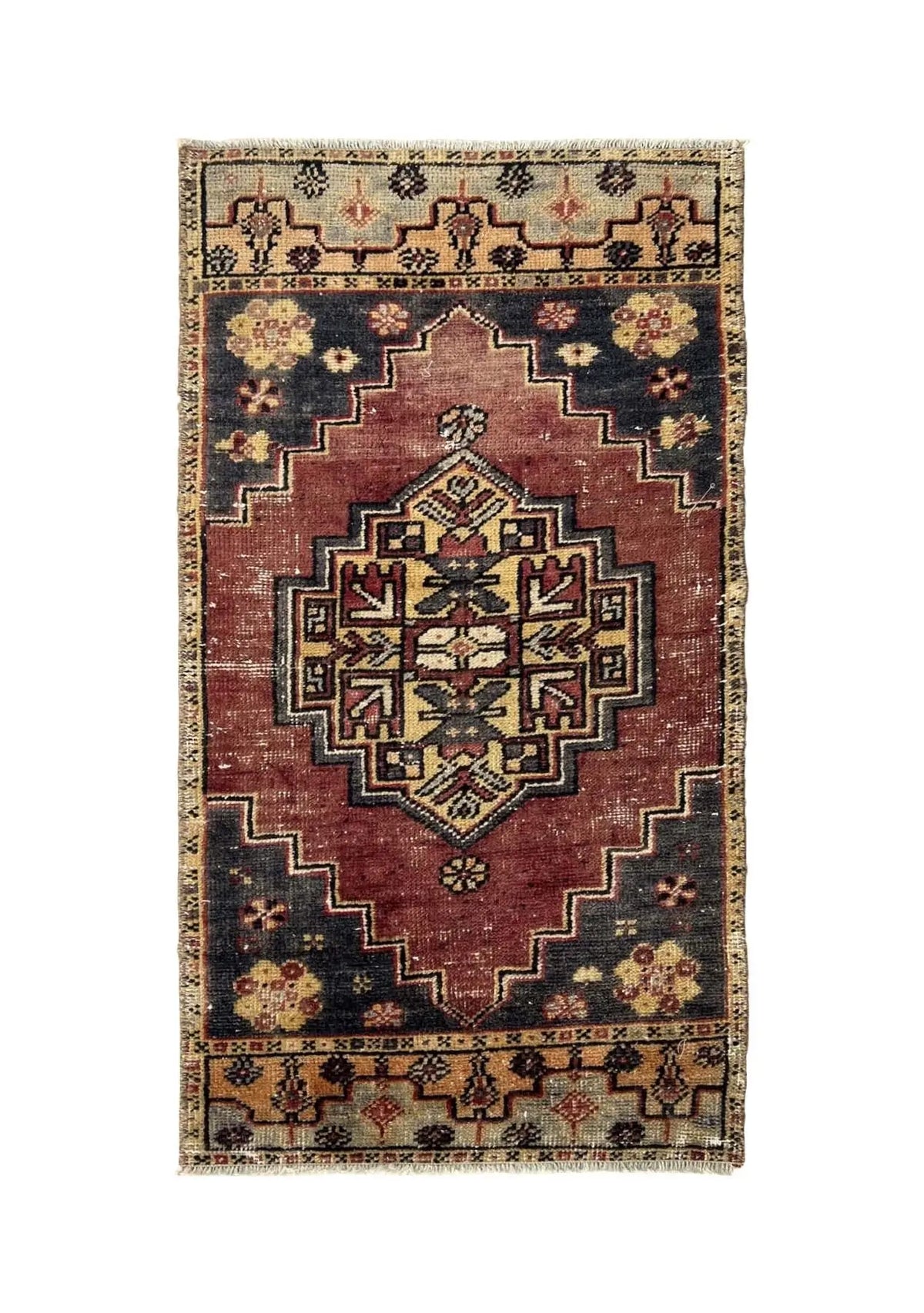 Pascalette - Vintage Mini Red Area Rug - kudenrugs