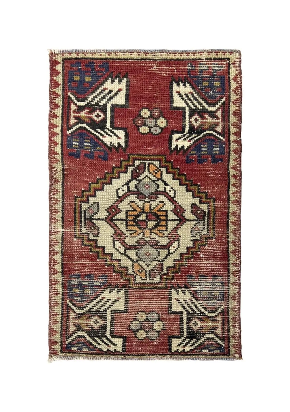 Pathania - Vintage Mini Red Area Rug - kudenrugs
