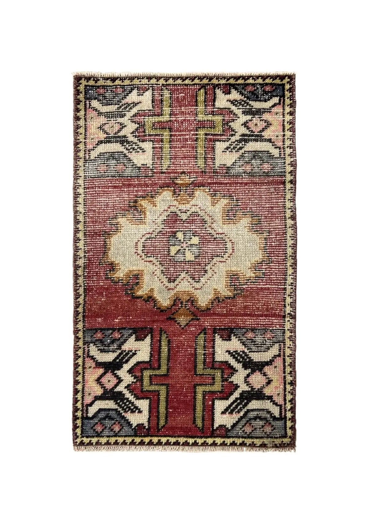 Patria - Vintage Mini Red Area Rug - kudenrugs