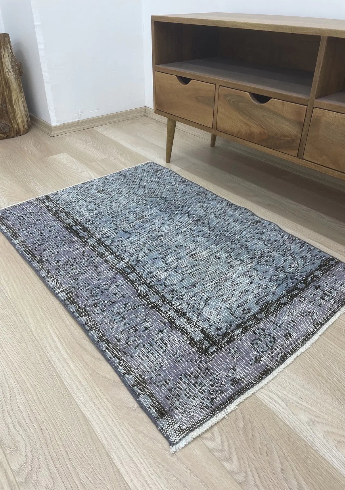 Payton - Vintage Blue Overdyed Rug - kudenrugs