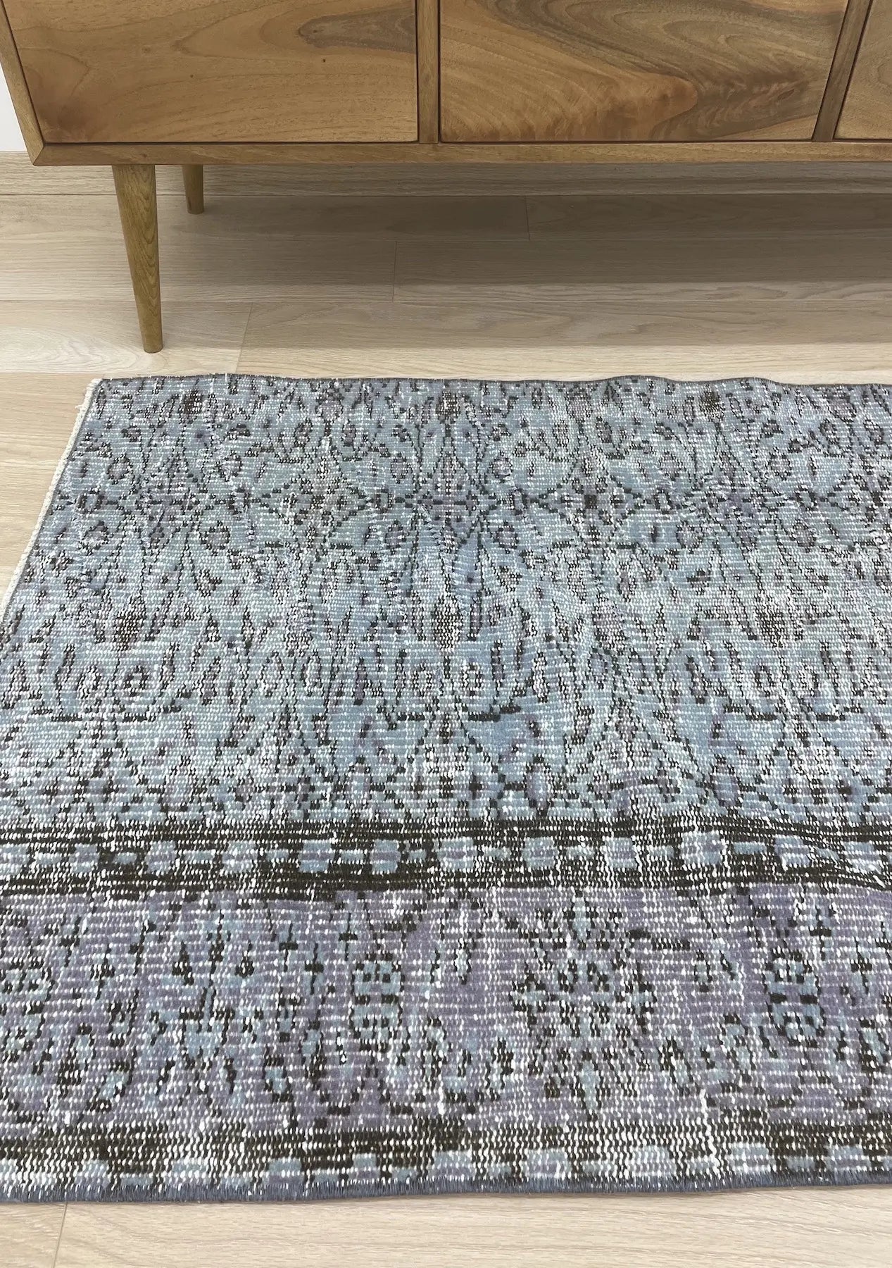 Payton - Vintage Blue Overdyed Rug - kudenrugs
