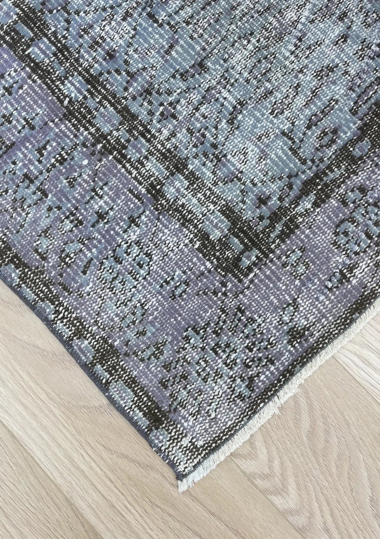 Payton - Vintage Blue Overdyed Rug - kudenrugs