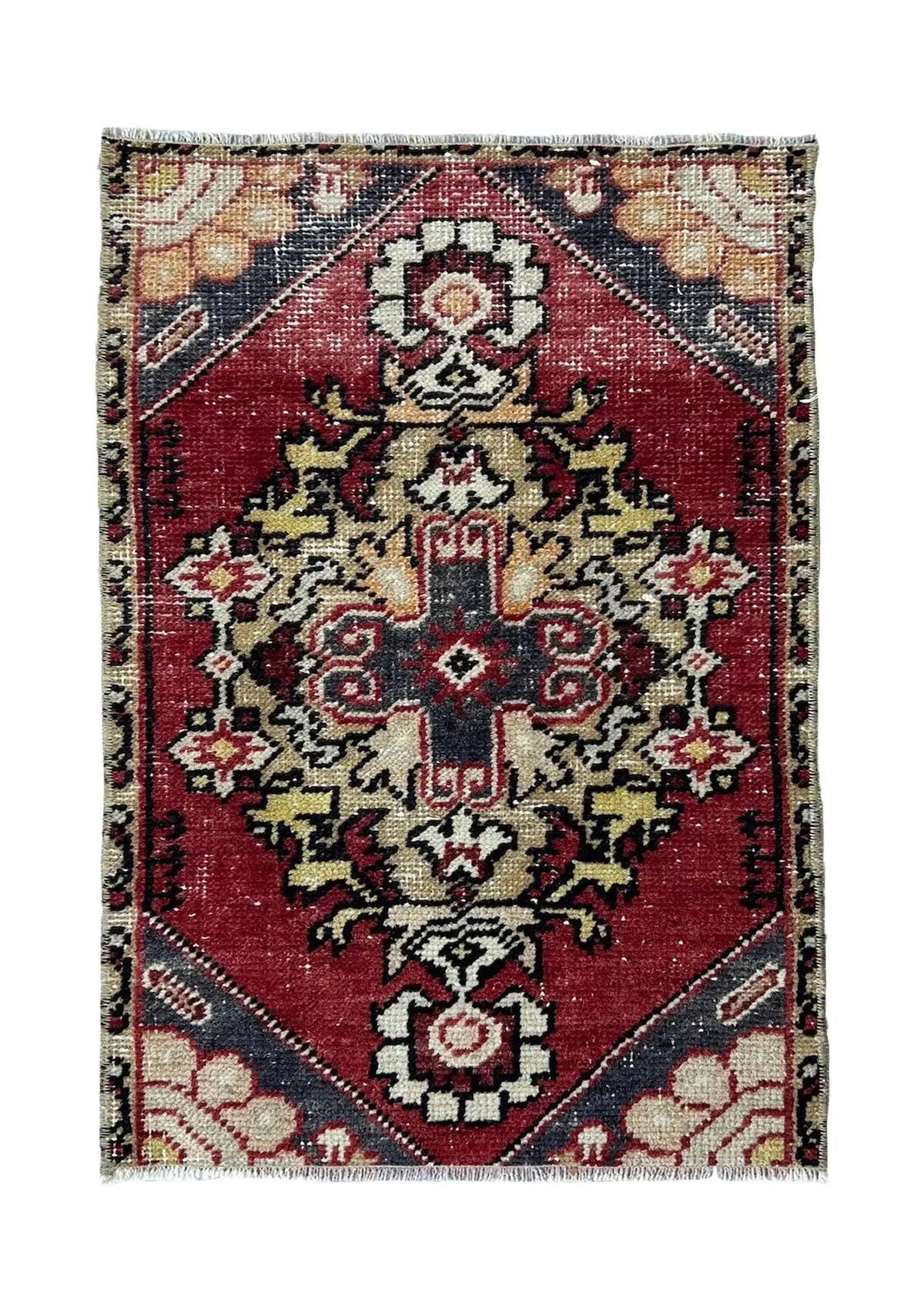 Pearl - Vintage Mini Red Area Rug - kudenrugs