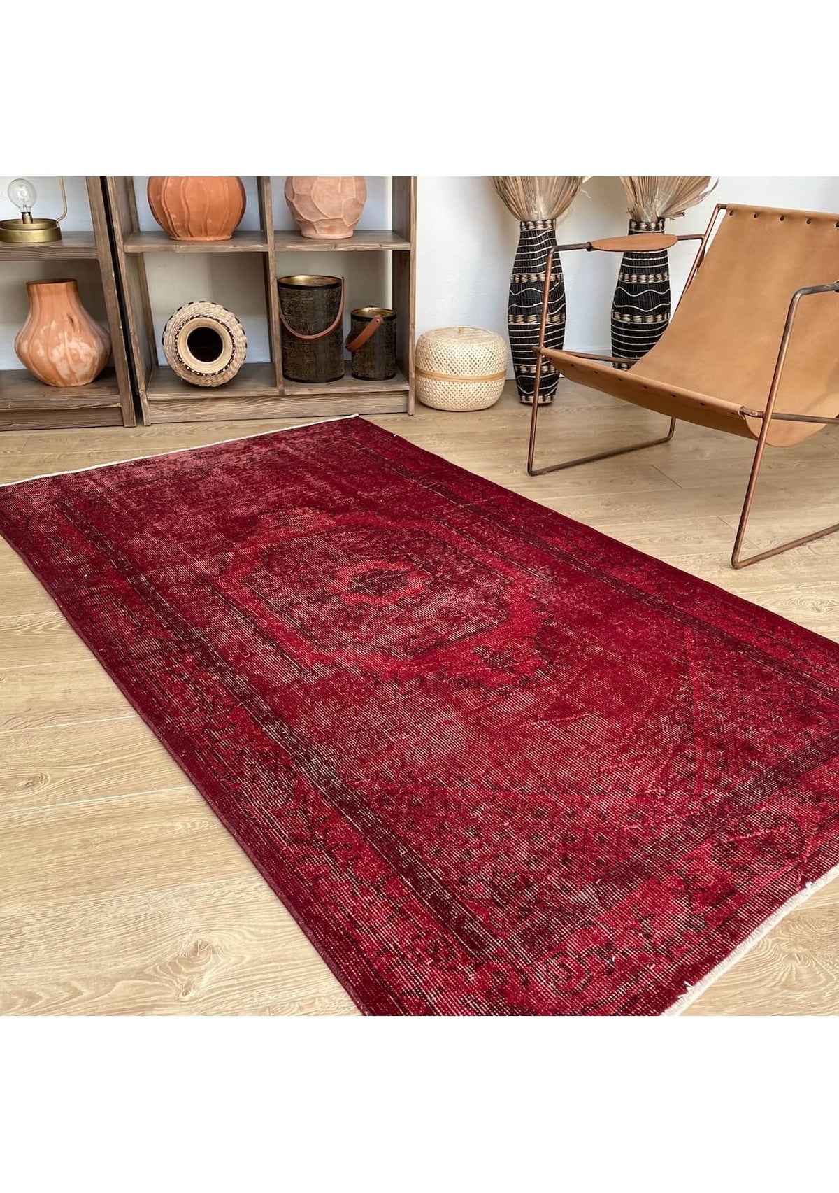 Perla - Vintage Red Overdyed Rug - kudenrugs