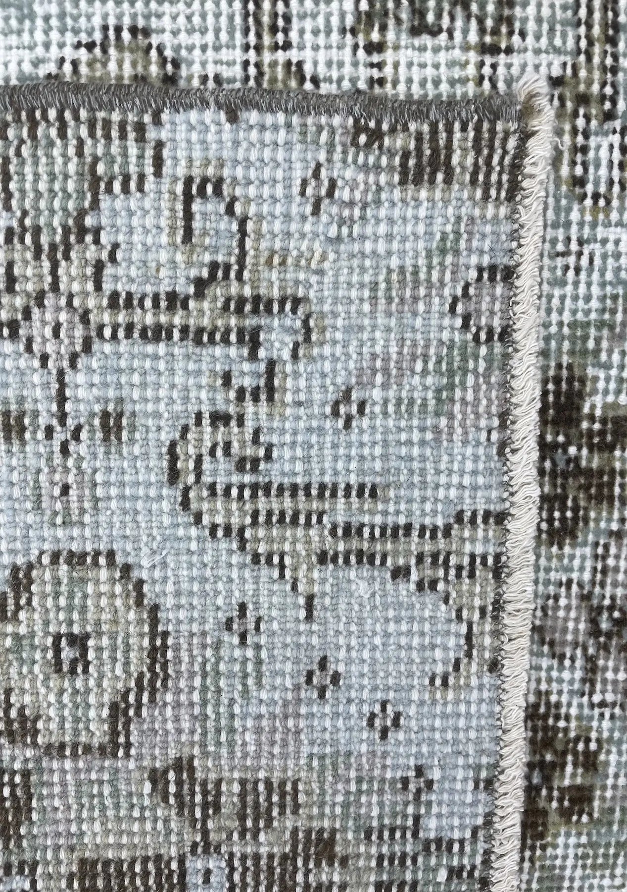 Persephone - Vintage Blue Overdyed Rug - kudenrugs