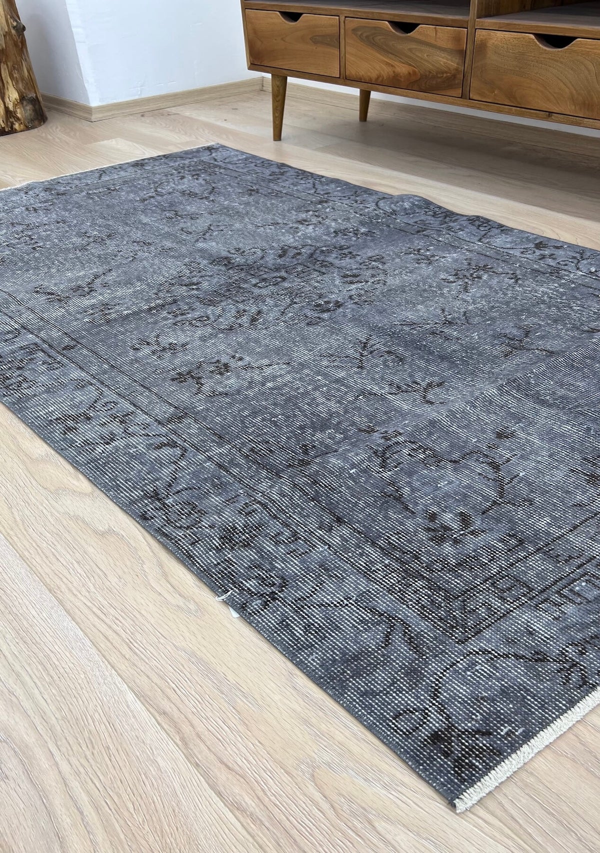 Presley - Vintage Gray Overdyed Rug - kudenrugs