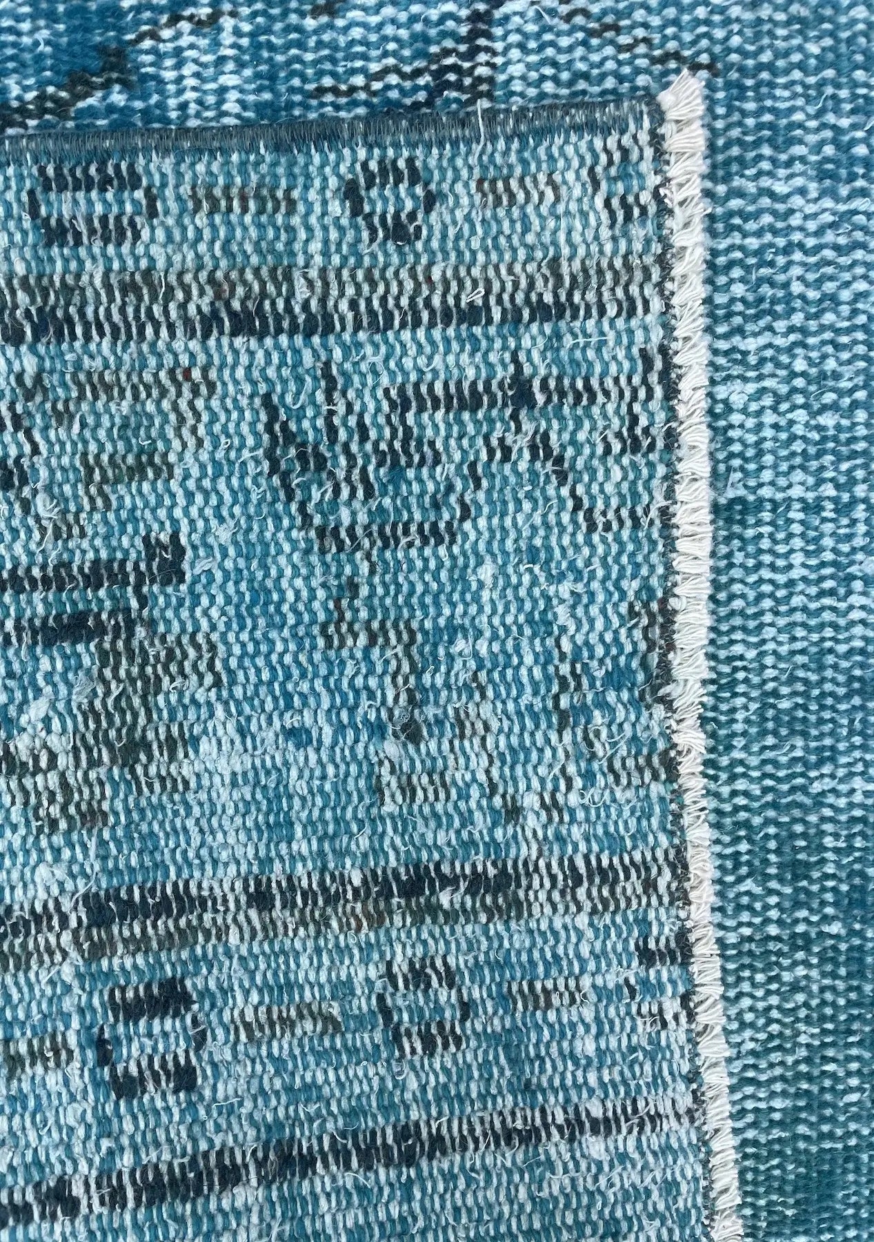 Raya - Vintage Blue Overdyed Rug - kudenrugs