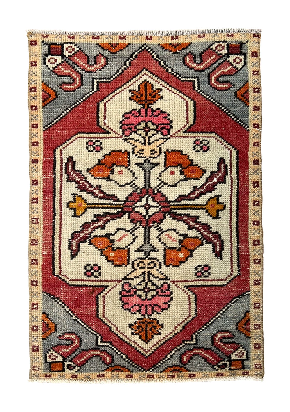 Rebekah - Vintage Mini Red Area Rug - kudenrugs