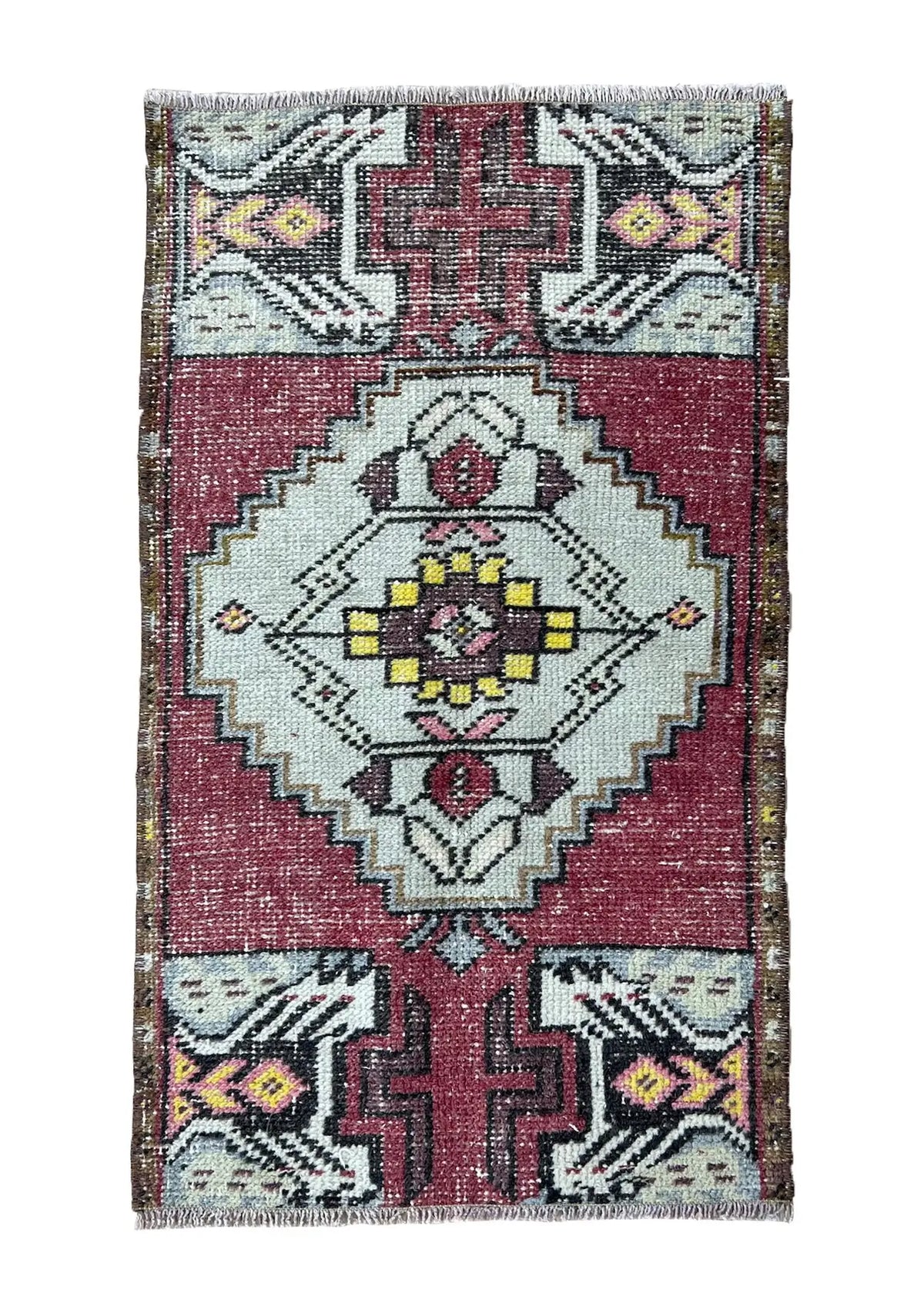 Rufina - Vintage Mini Pink Area Rug - kudenrugs