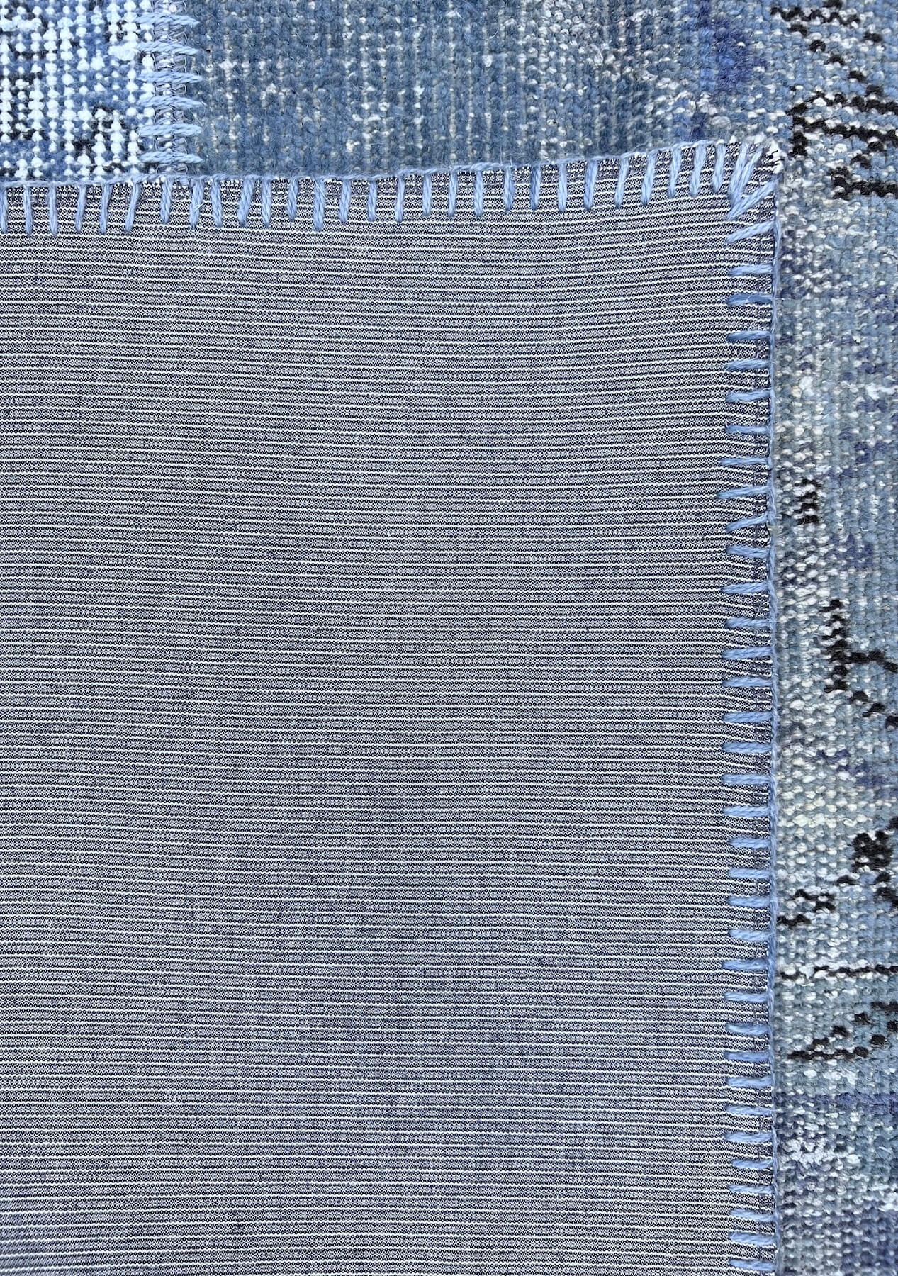 Rylee - Vintage Blue Patchwork Rug - kudenrugs