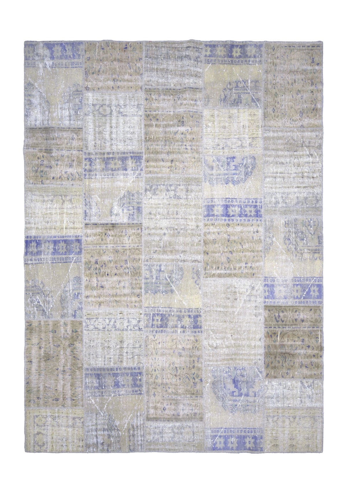 Secia - Vintage Beige Patchwork Rug - kudenrugs