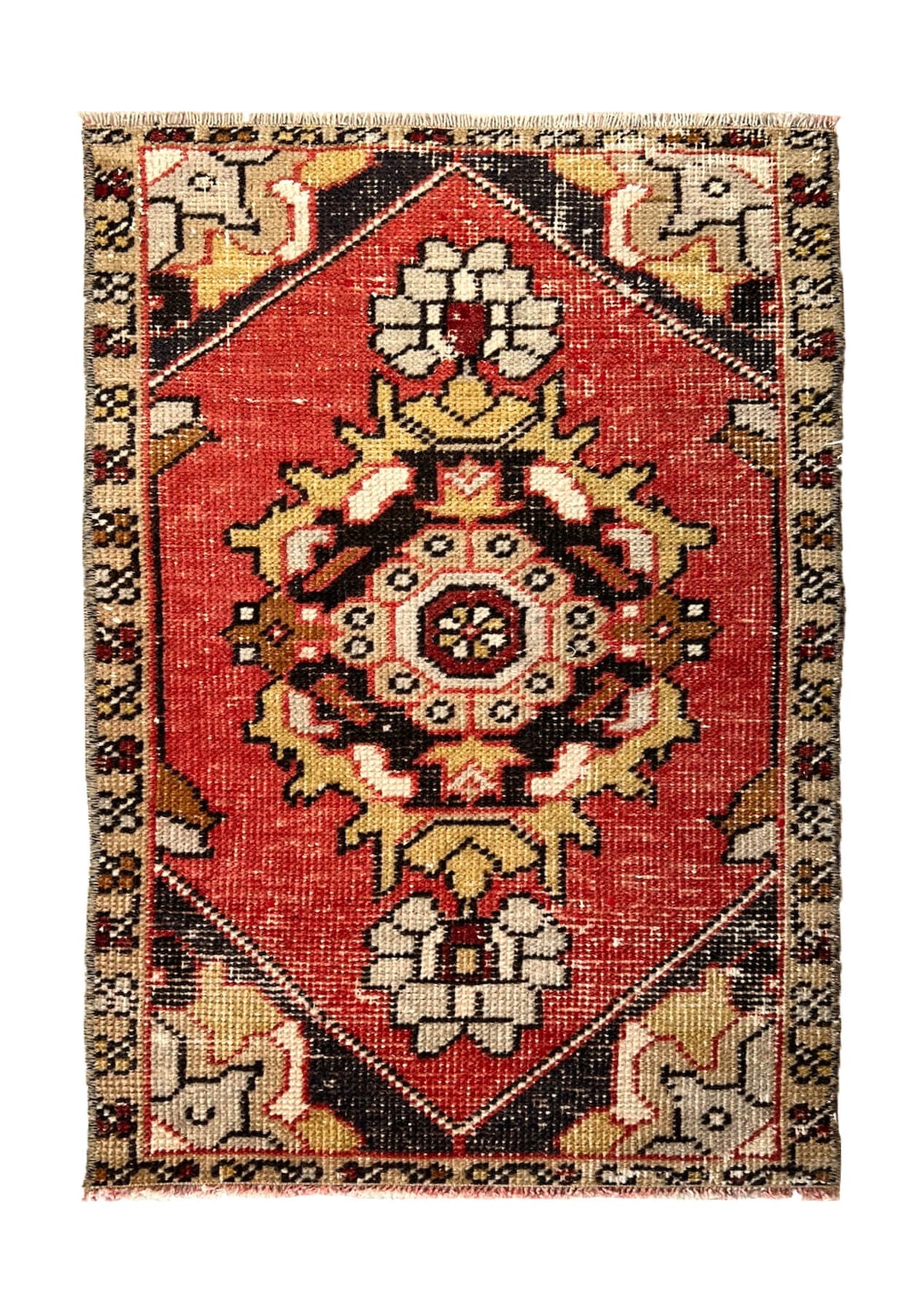 Shane - Vintage Mini Orange Area Rug - kudenrugs