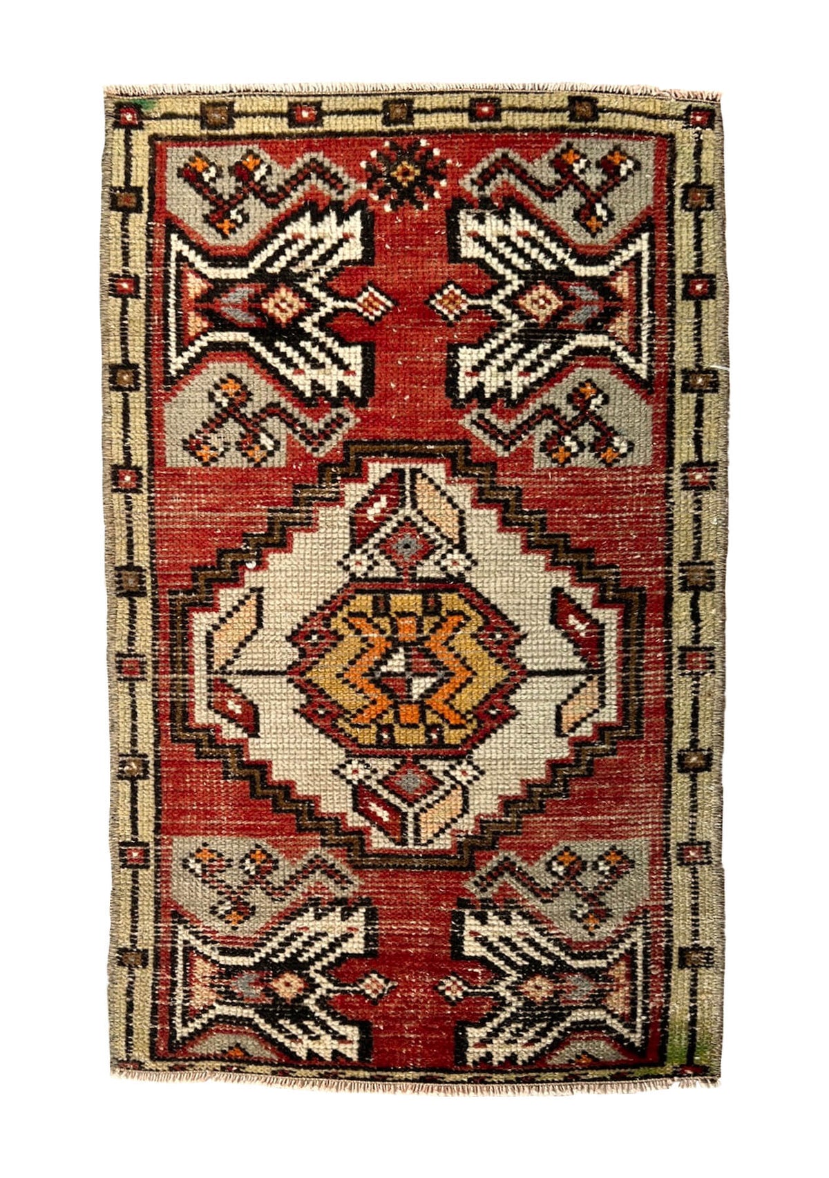 Sophie - Vintage Mini Red Area Rug - kudenrugs
