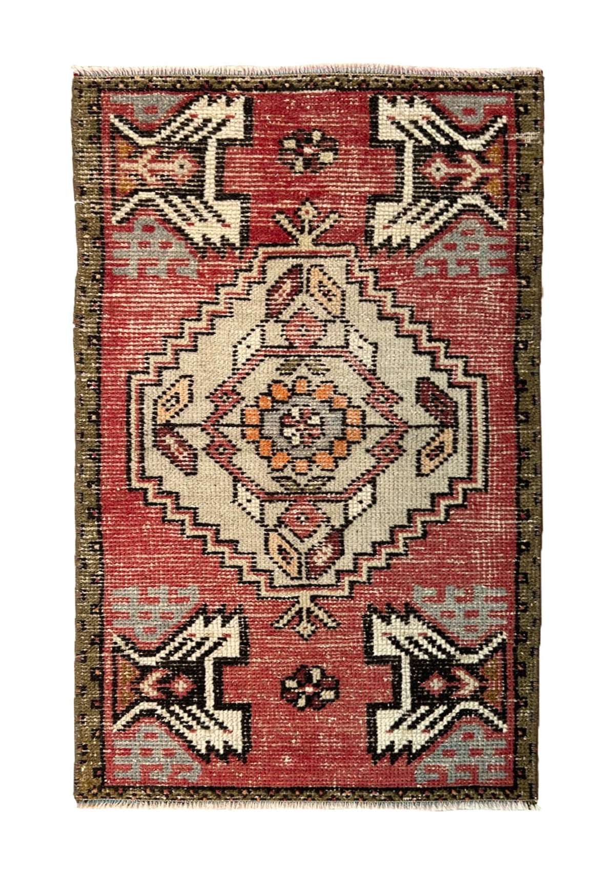 Tara - Vintage Mini Red Area Rug - kudenrugs