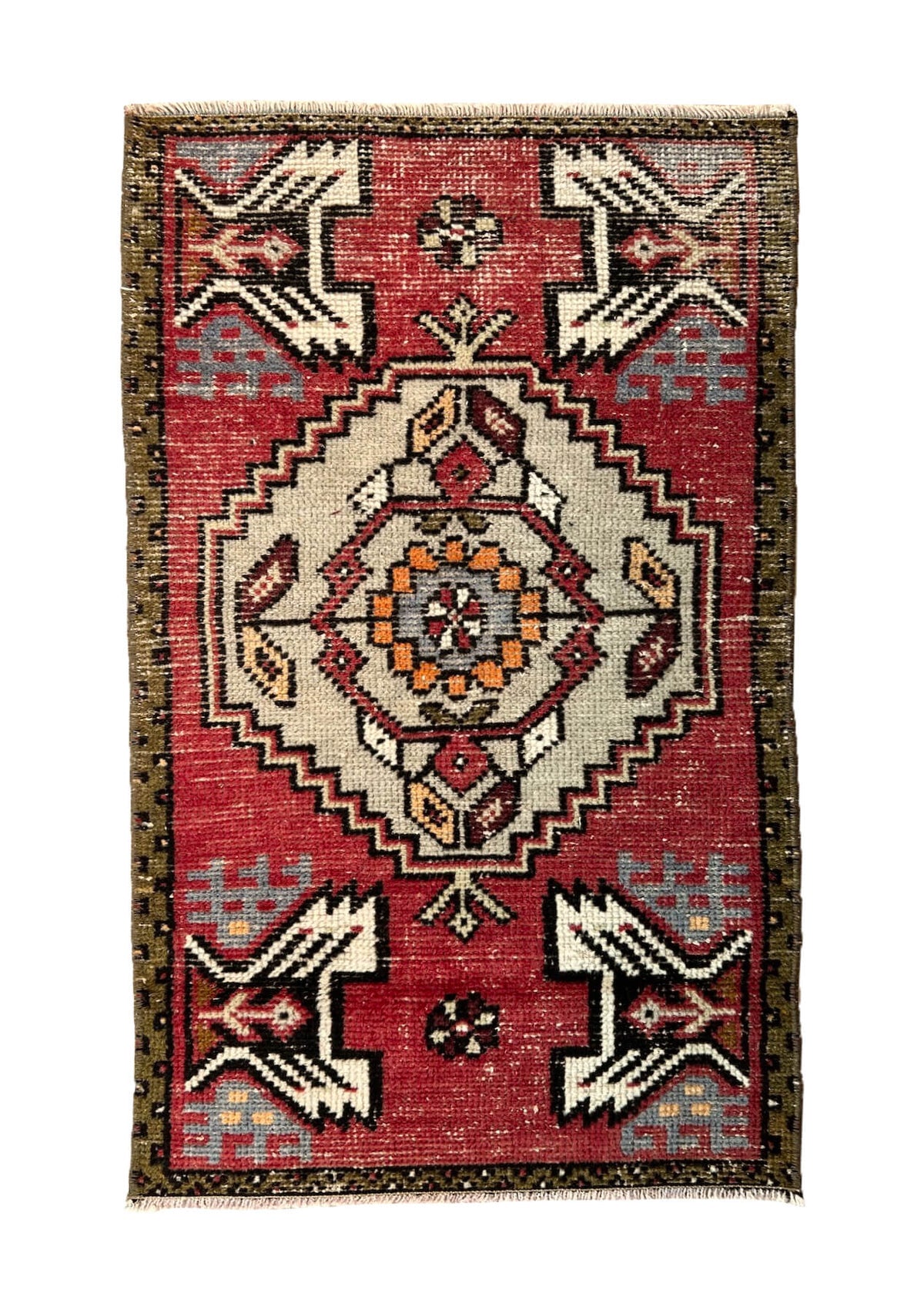 Triss - Vintage Mini Red Area Rug - kudenrugs
