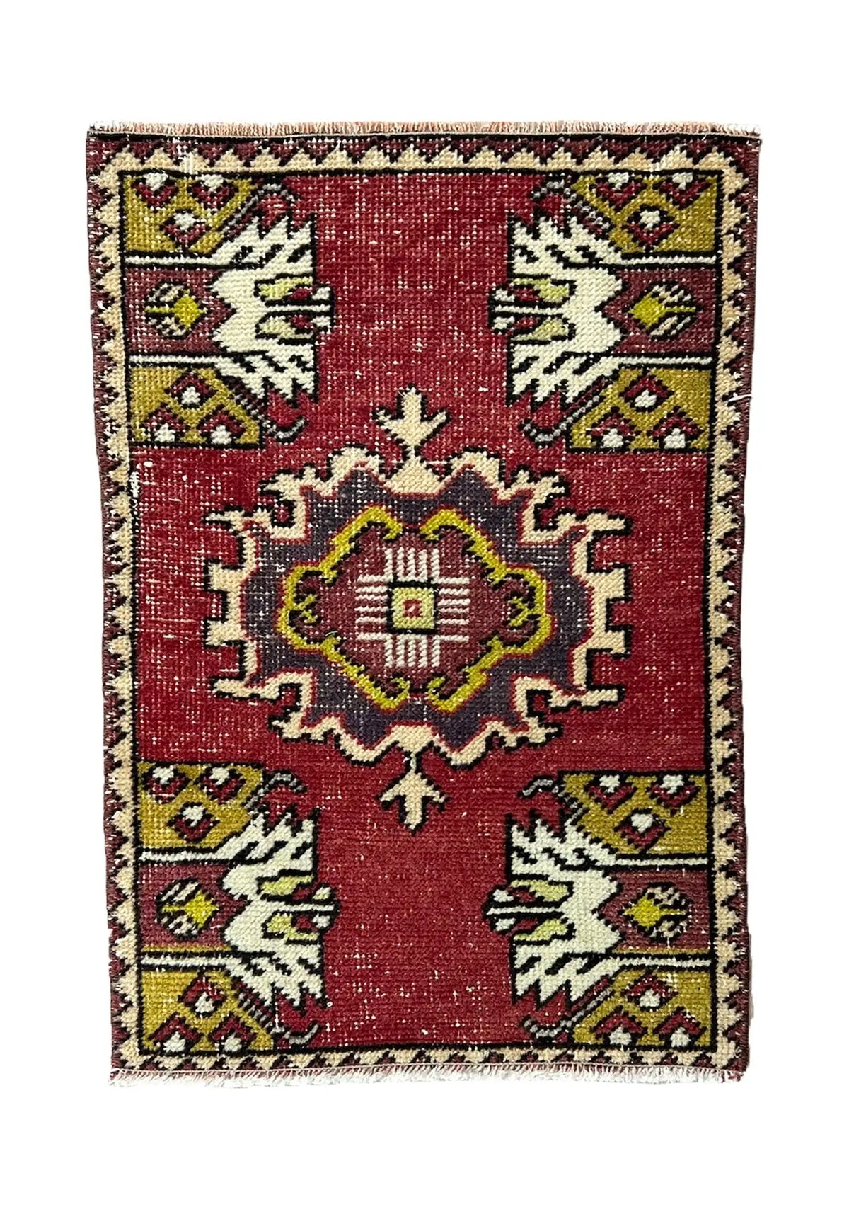Udele - Vintage Mini Red Area Rug - kudenrugs