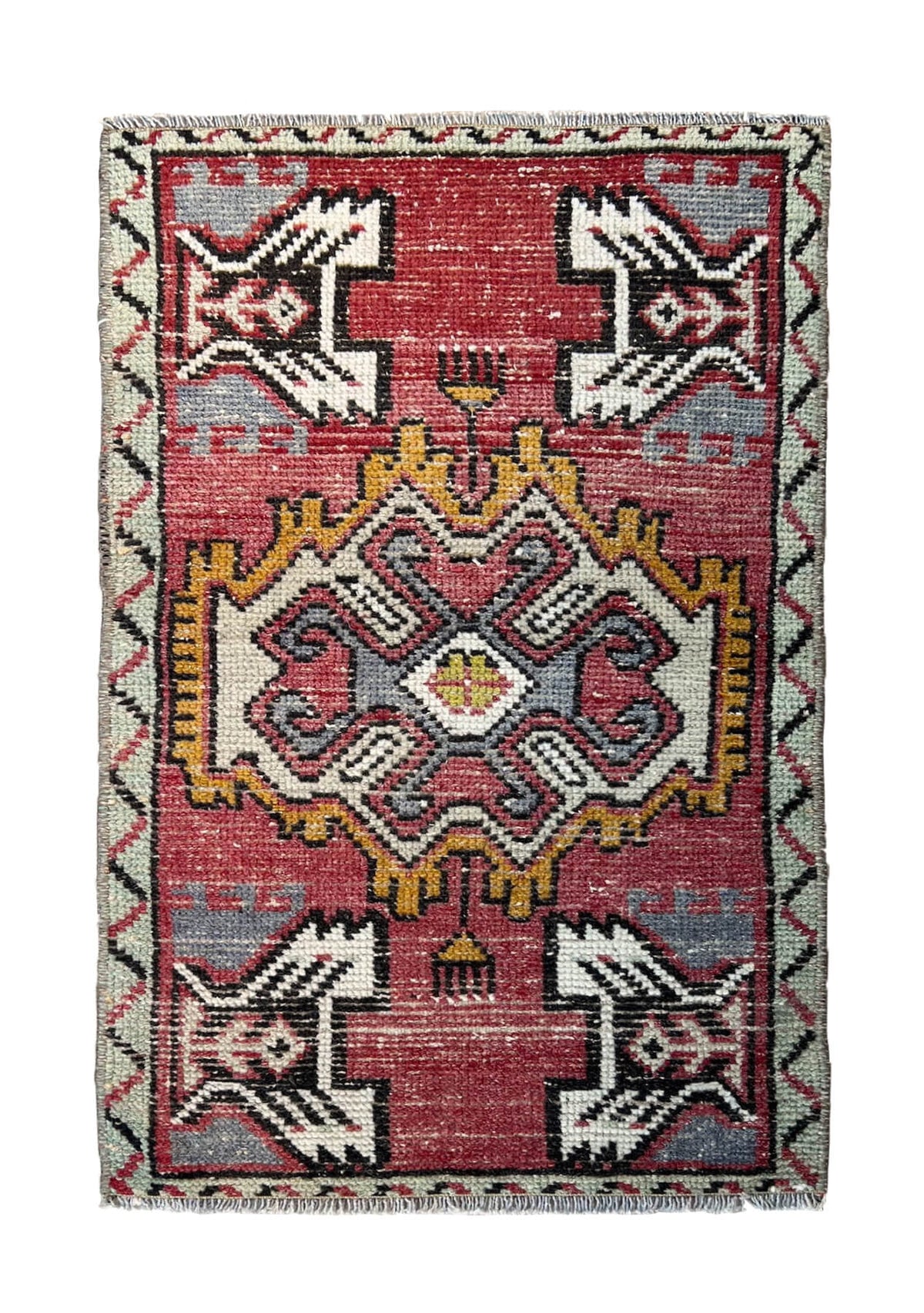 Valentina - Vintage Mini Pink Area Rug - kudenrugs