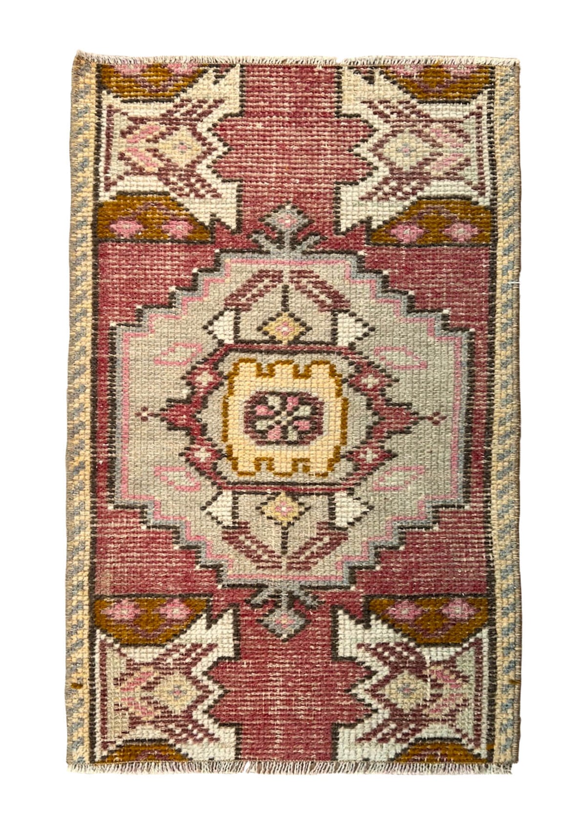 Venessa - Vintage Mini Pink Area Rug - kudenrugs