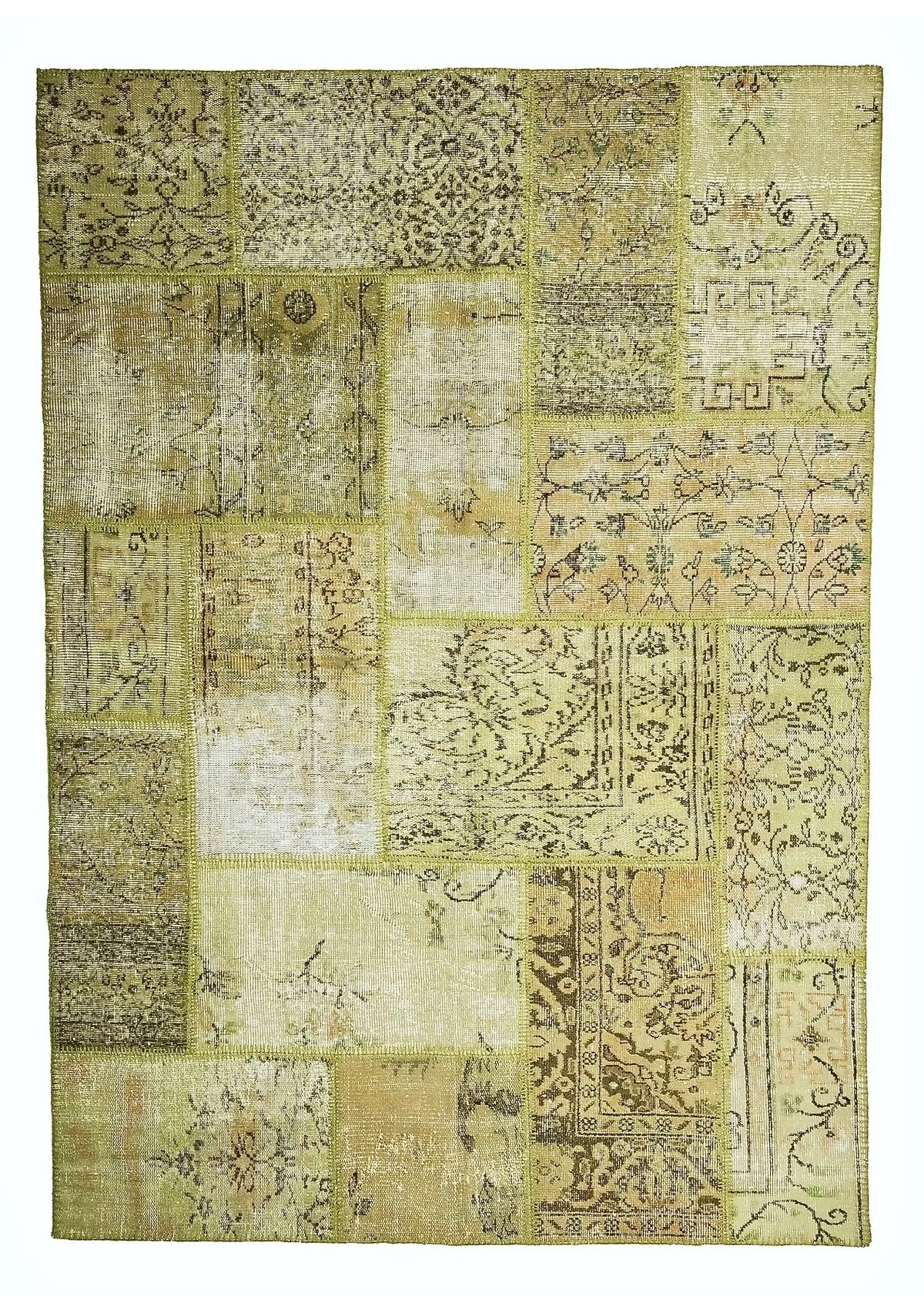 Verin - Vintage Yellow Patchwork Rug - kudenrugs