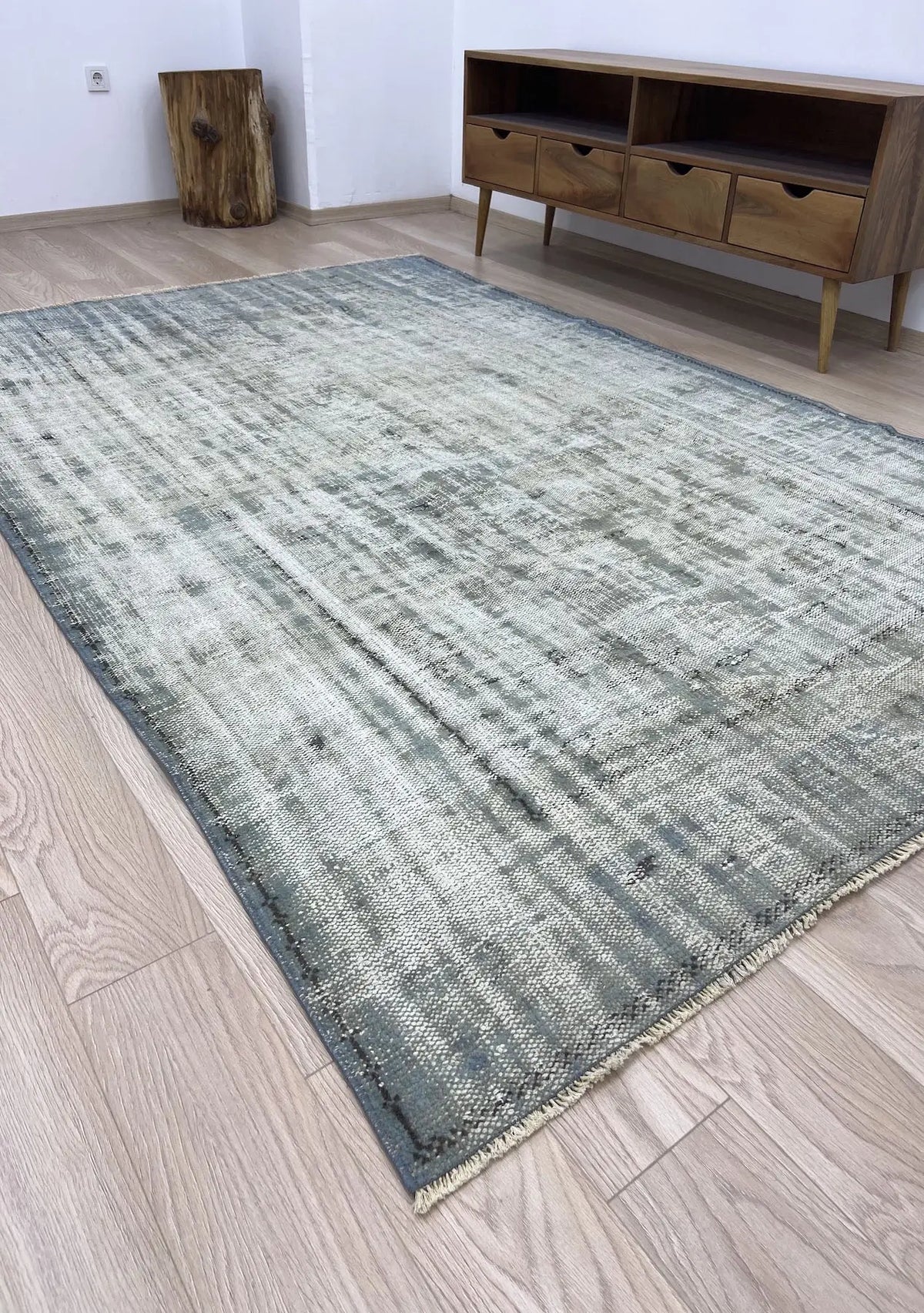 Yolantha - Vintage Blue Overdyed Rug - kudenrugs