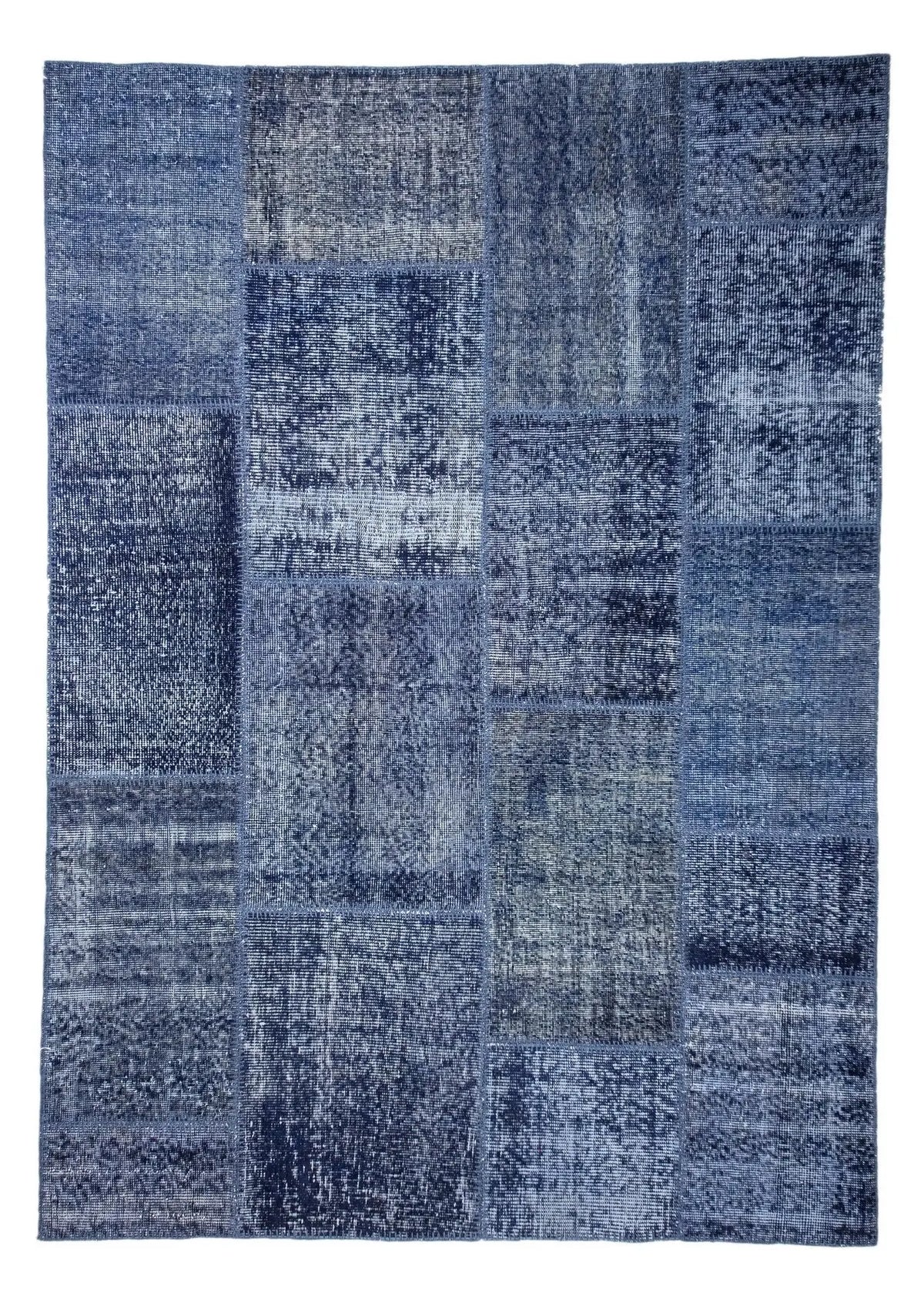Zabrina - Vintage Blue Patchwork Rug - kudenrugs