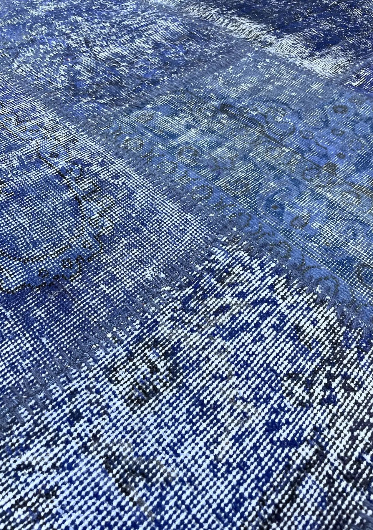 Zadhiya - Vintage Blue Patchwork Rug - kudenrugs