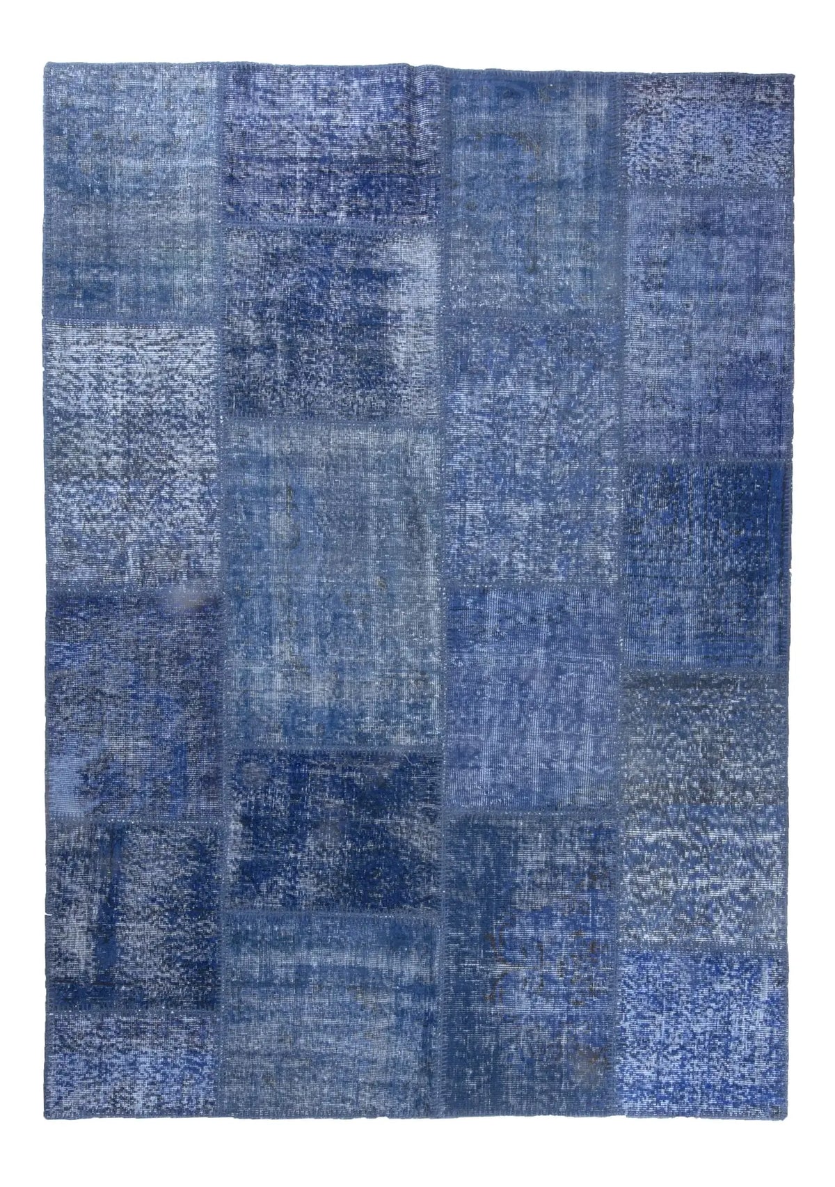 Zadhiya - Vintage Blue Patchwork Rug - kudenrugs